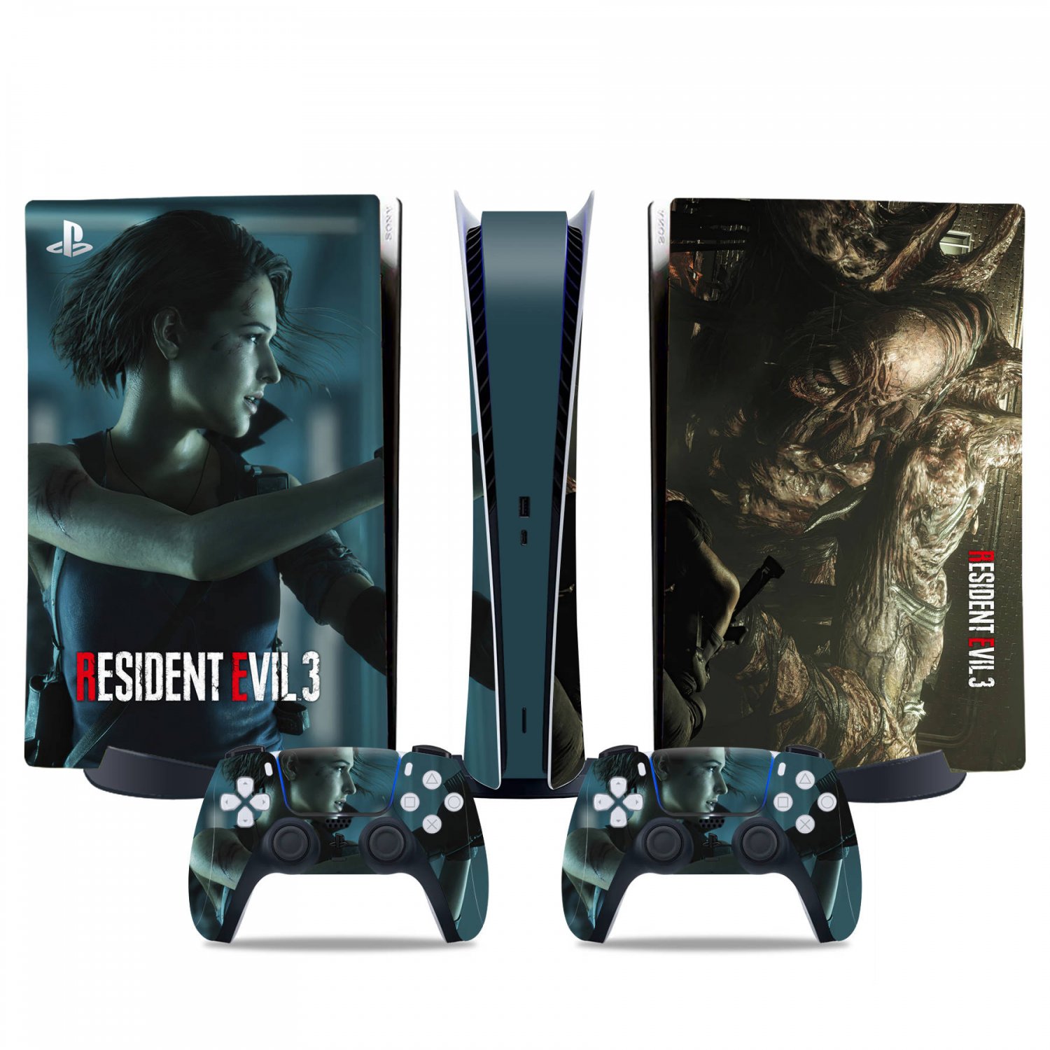 Resident Evil 3 decal skin for PS5 digital Console & 2 Controllers