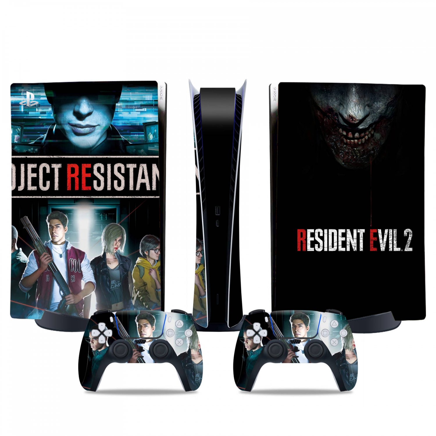 Resident Evil 2 decal skin for PS5 digital Console & 2 Controllers