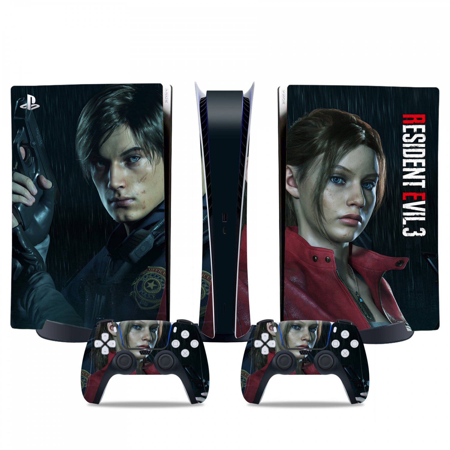 Resident Evil 3 decal skin for PS5 digital Console & 2 Controllers