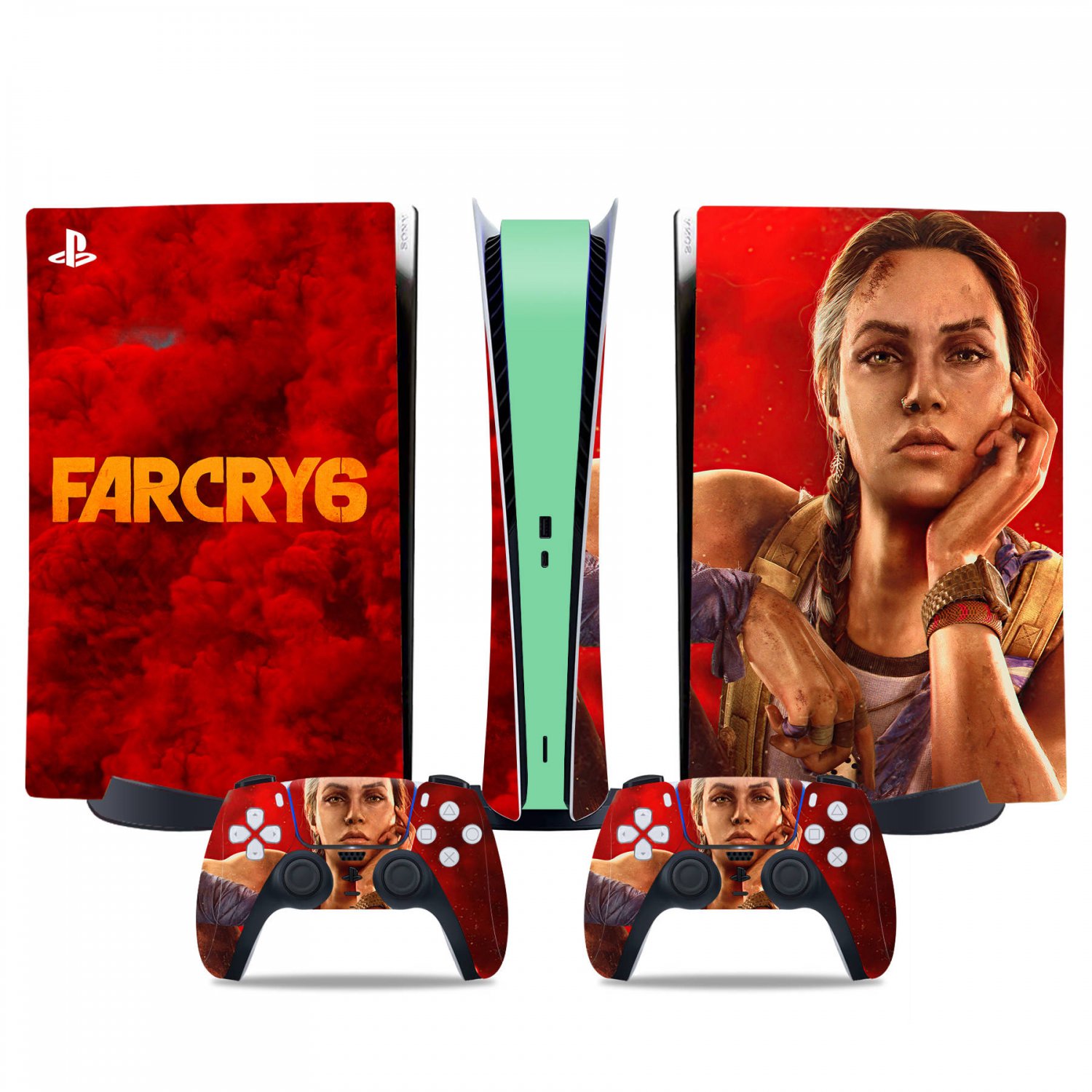 Far Cry 6 decal skin for PS5 digital Console & 2 Controllers