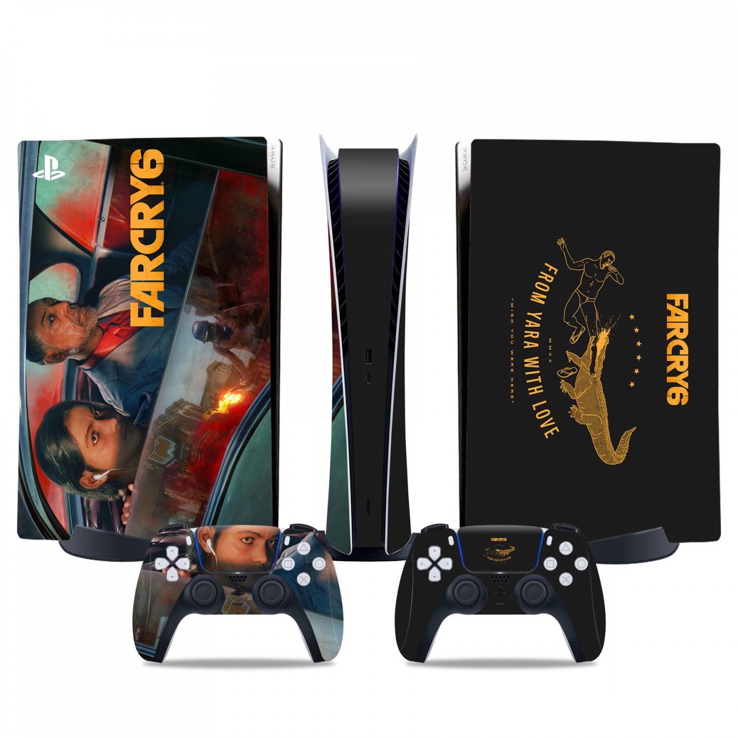 Far Cry 6 decal skin for PS5 digital Console & 2 Controllers