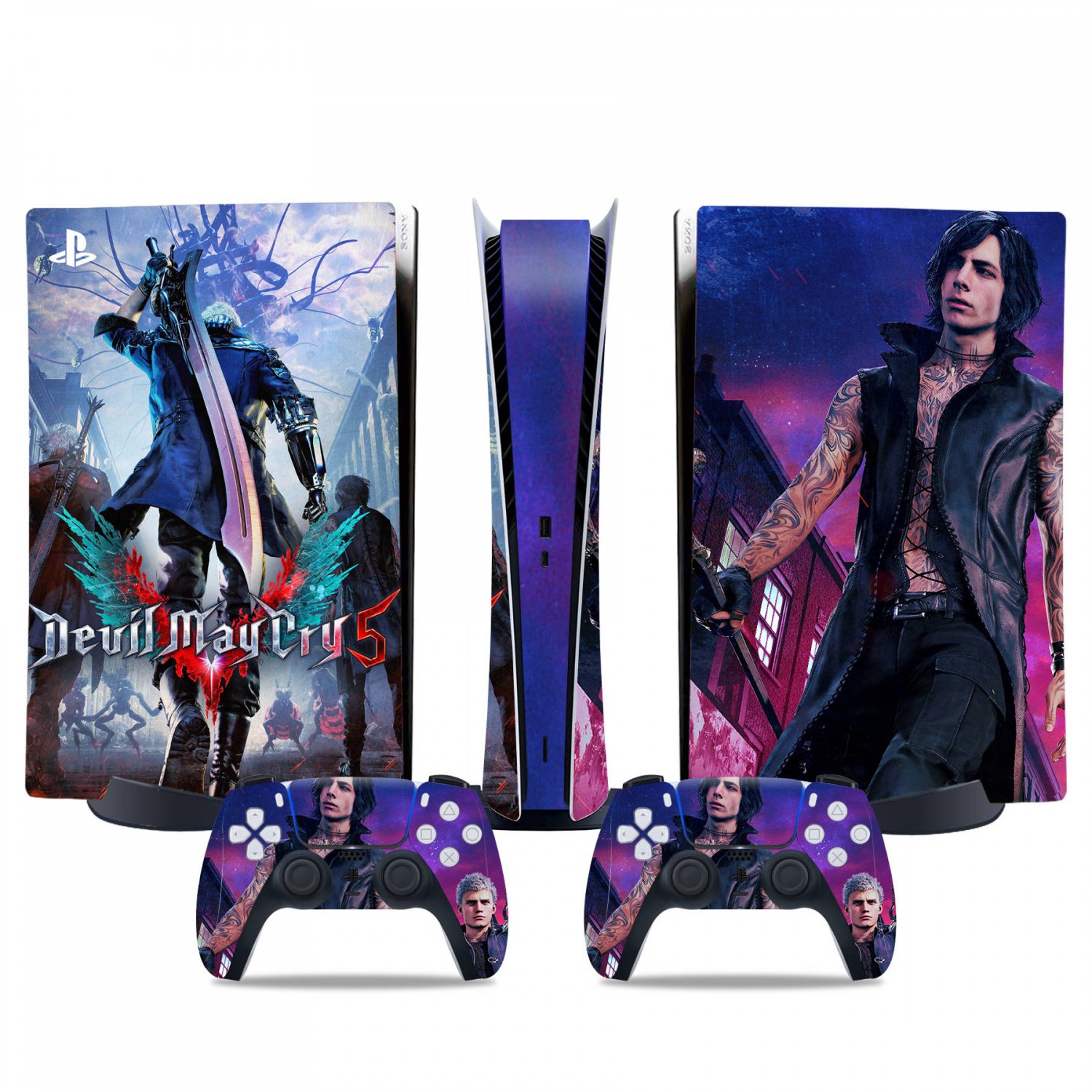 Devil May Cry 5 decal skin for PS5 digital Console & 2 Controllers