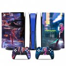 Cyberpunk decal skin for PS5 digital Console & 2 Controllers