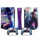 Cyberpunk decal skin for PS5 digital Console & 2 Controllers
