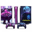 Cyberpunk decal skin for PS5 digital Console & 2 Controllers