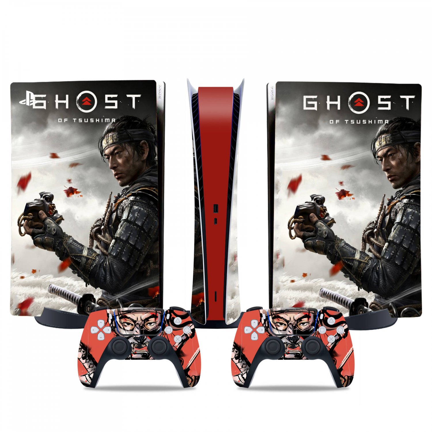 Ghost of Tsushima decal skin for PS5 digital Console & 2 Controllers
