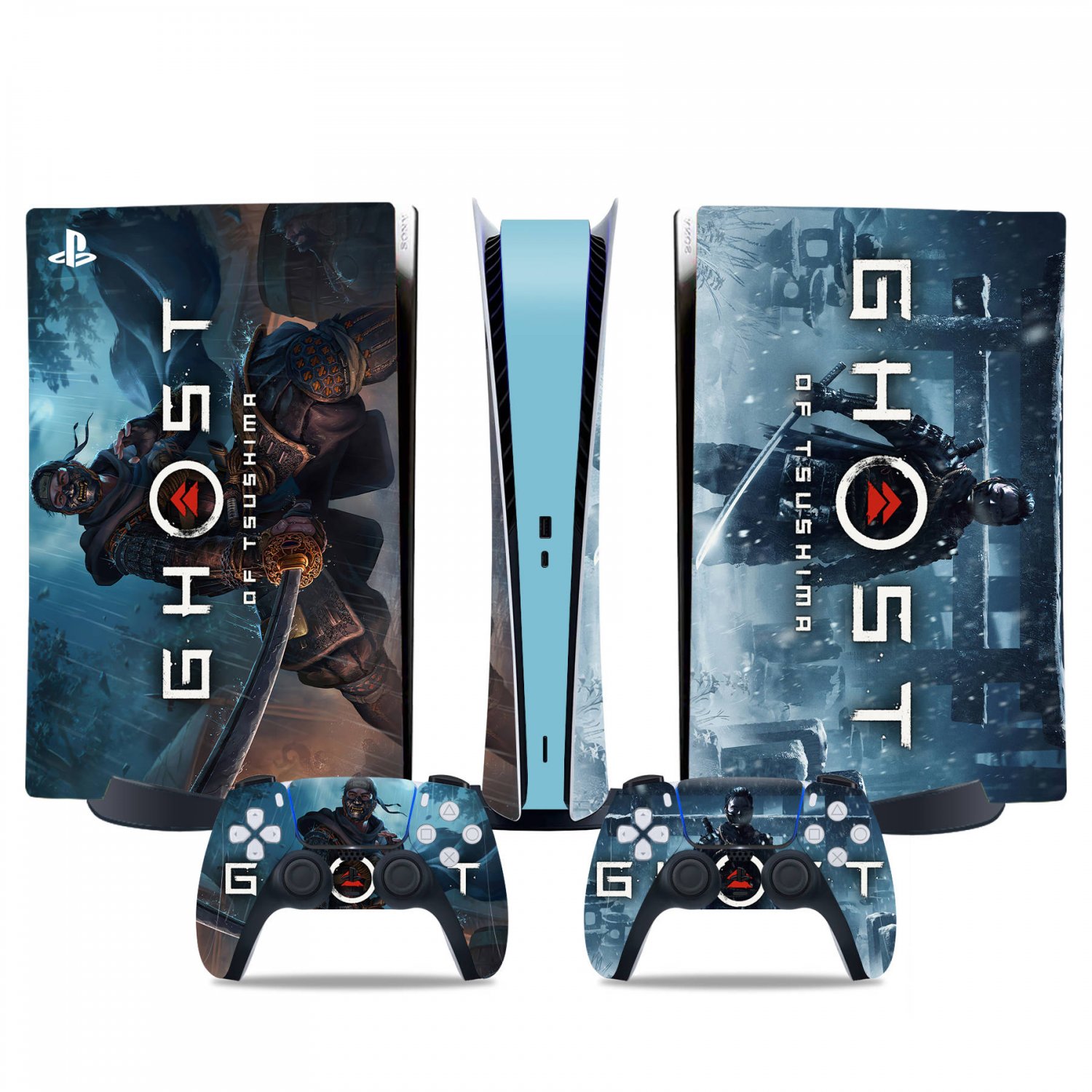 Ghost of Tsushima decal skin for PS5 digital Console & 2 Controllers