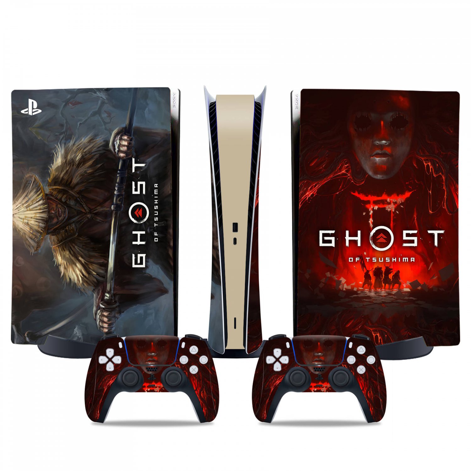 Ghost of Tsushima decal skin for PS5 digital Console & 2 Controllers