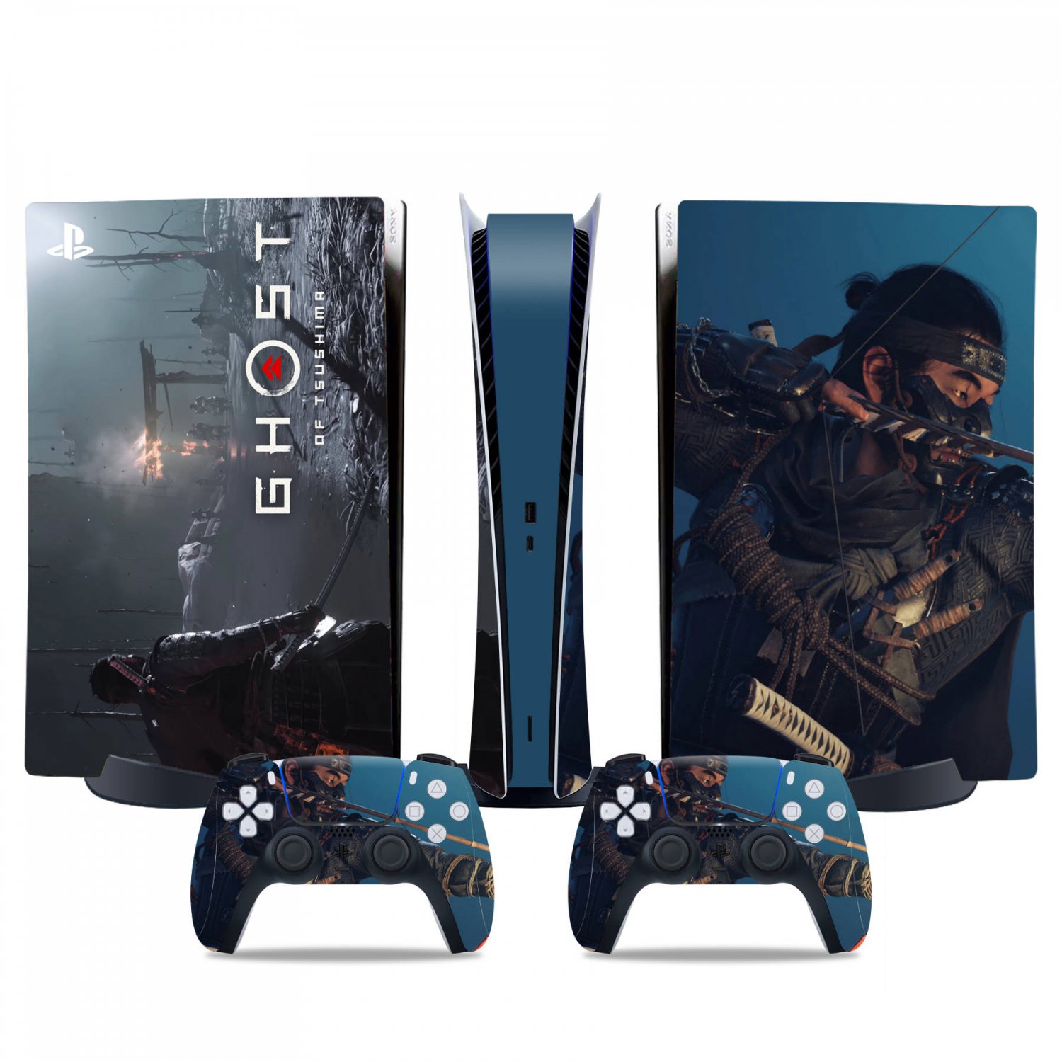 Ghost of Tsushima decal skin for PS5 digital Console & 2 Controllers