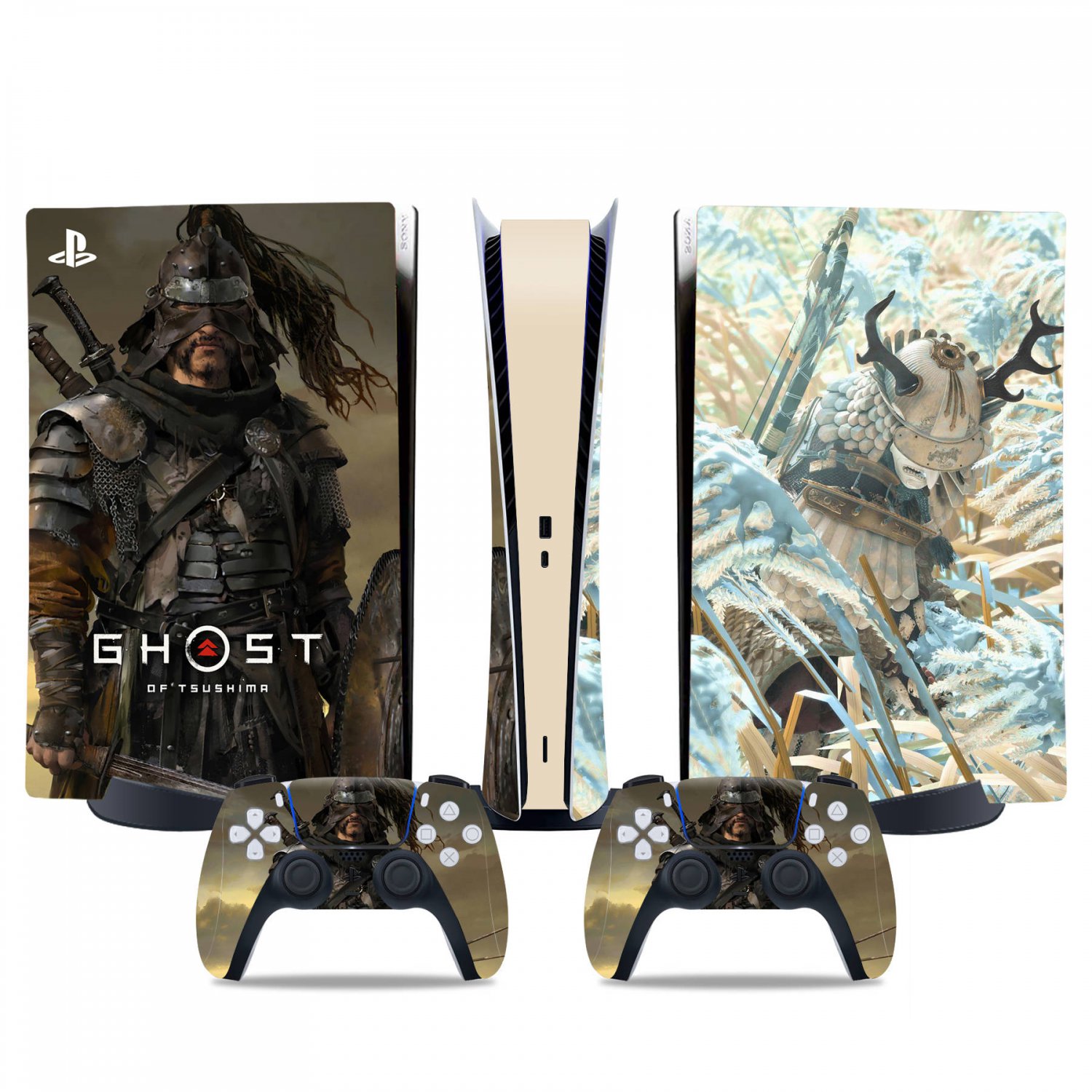 Ghost of Tsushima decal skin for PS5 digital Console & 2 Controllers