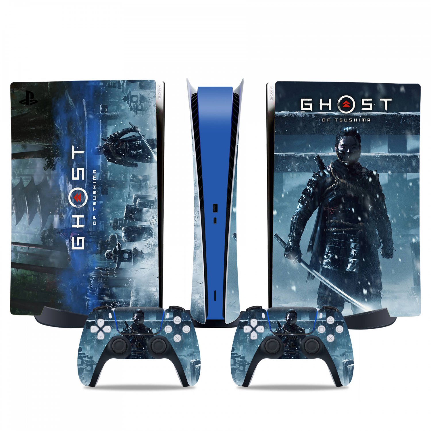 Ghost of Tsushima decal skin for PS5 digital Console & 2 Controllers