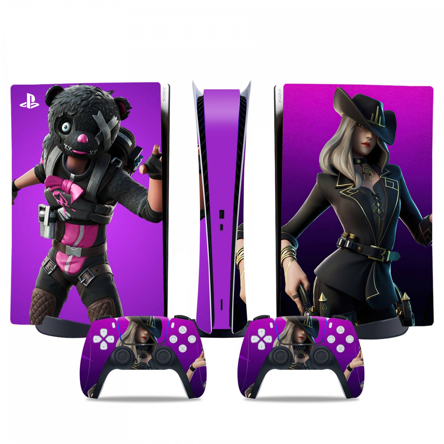 Fortnite decal skin for PS5 digital Console & 2 Controllers