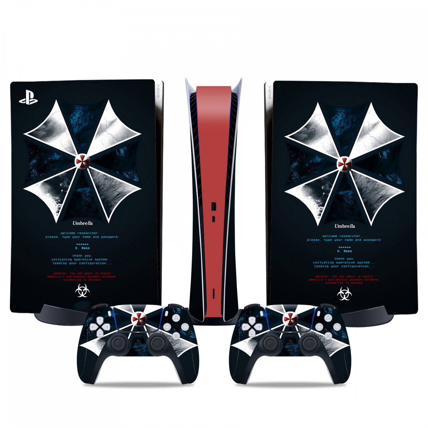 Umbrella Corp decal skin for PS5 digital Console & 2 Controllers