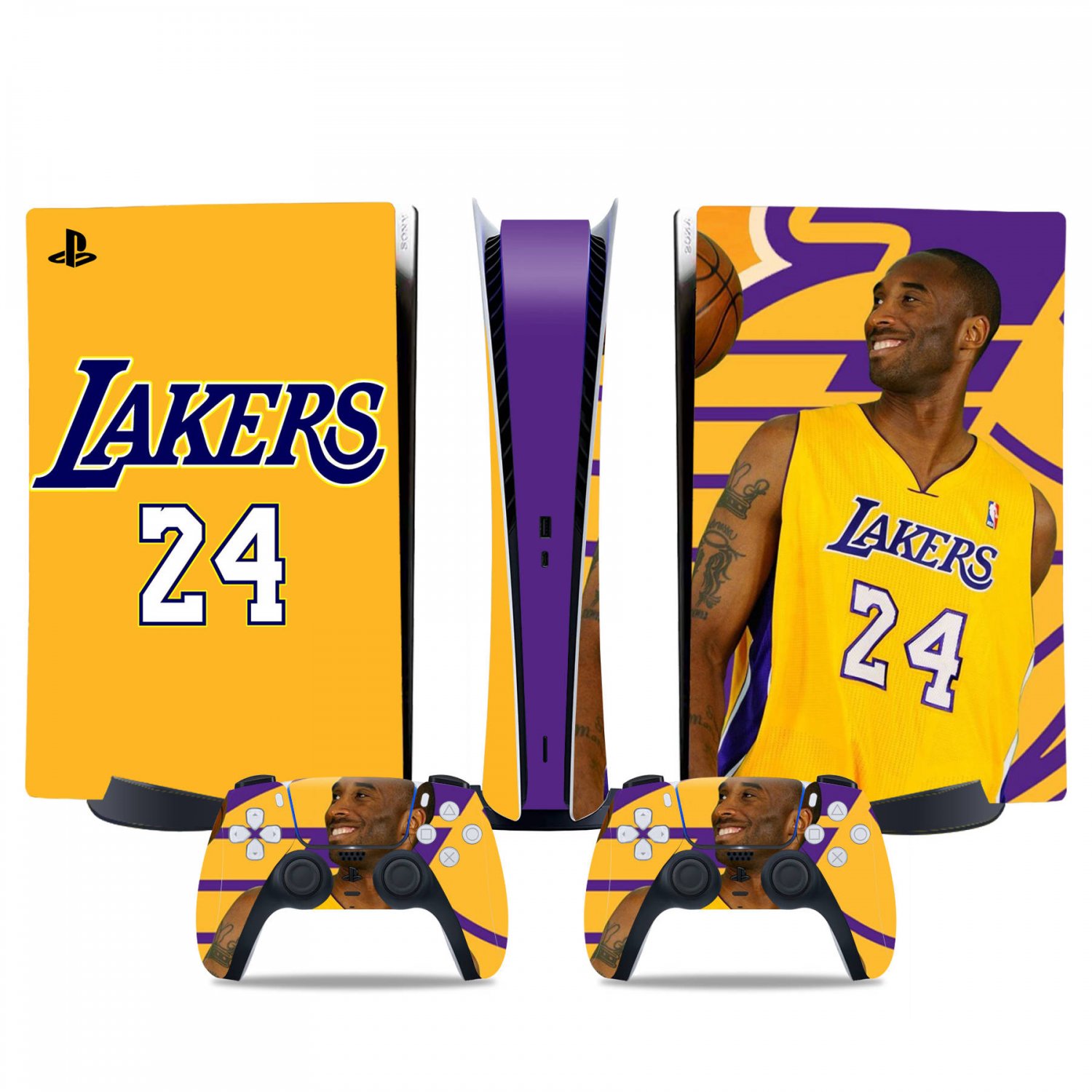 Lakers 24 decal skin for PS5 digital Console & 2 Controllers