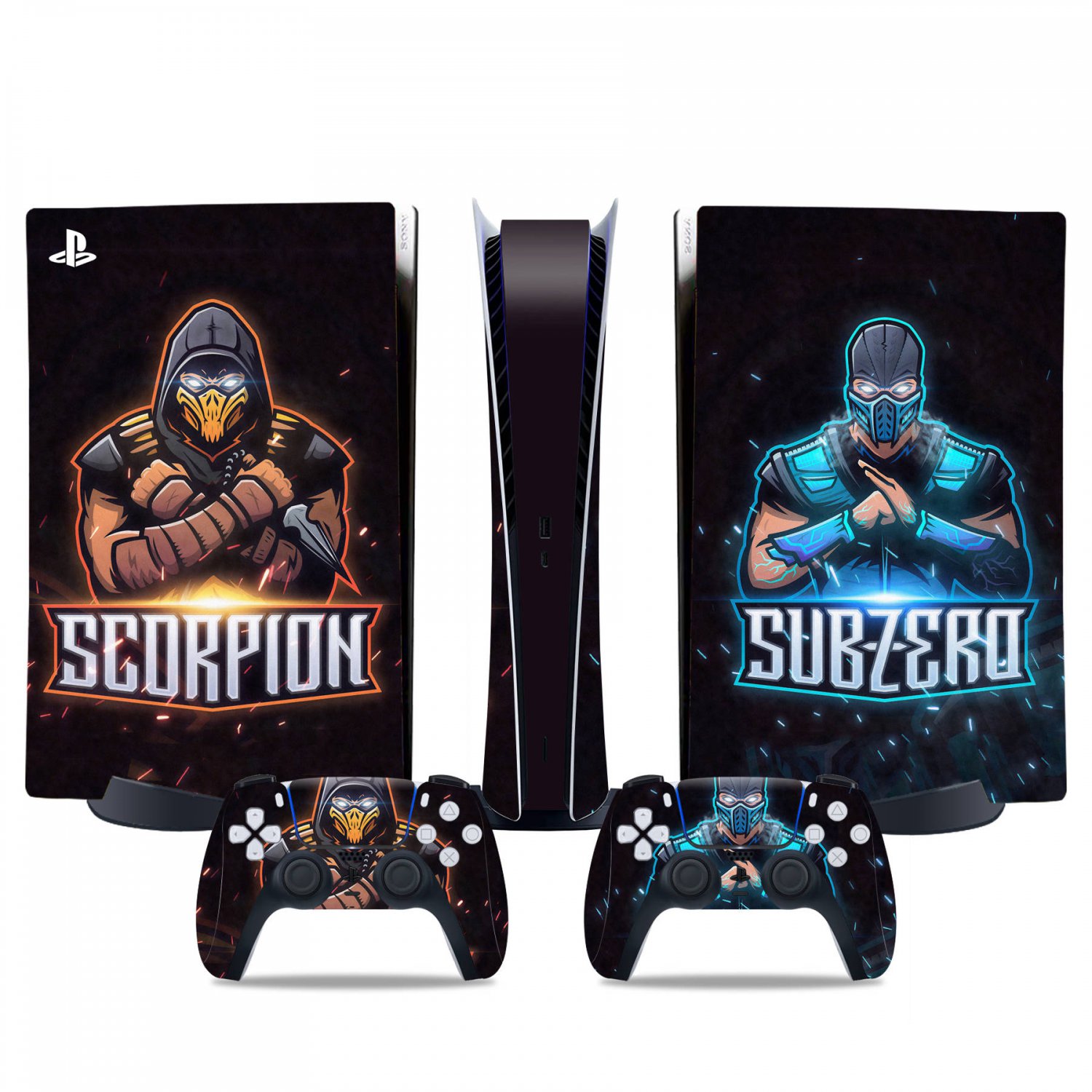 Mortal Kombat decal skin for PS5 digital Console & 2 Controllers