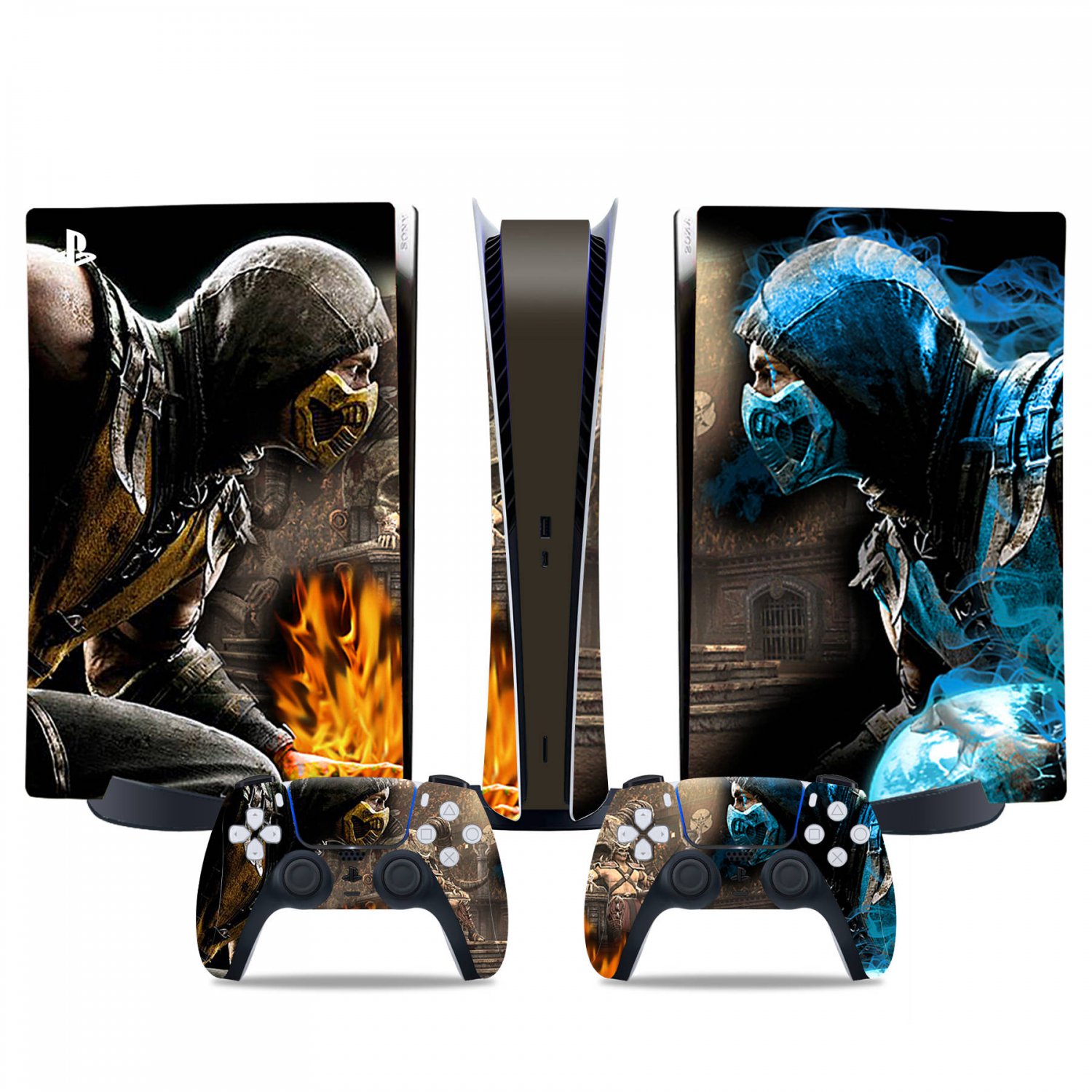 Mortal Kombat decal skin for PS5 digital Console & 2 Controllers