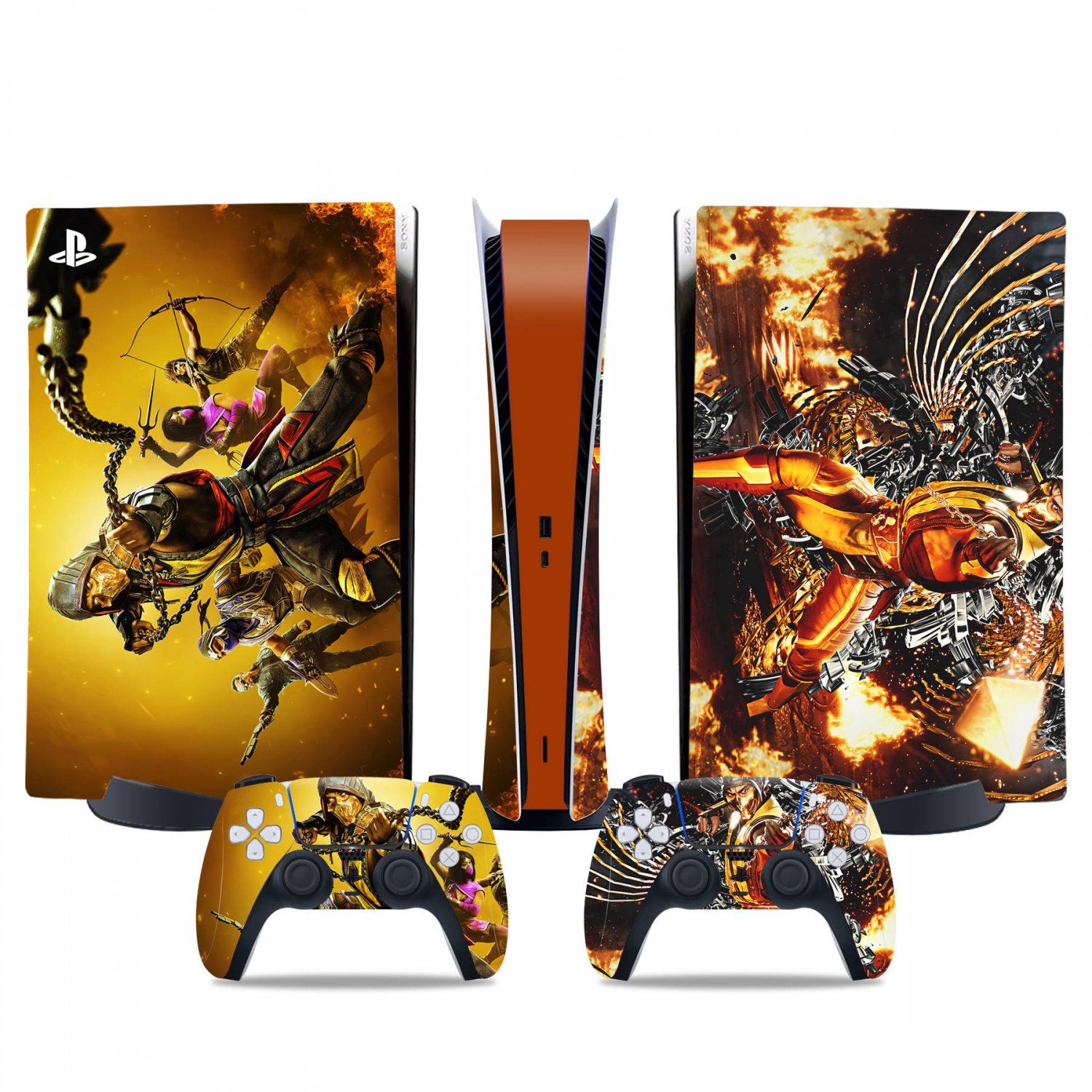 Mortal Kombat decal skin for PS5 digital Console & 2 Controllers