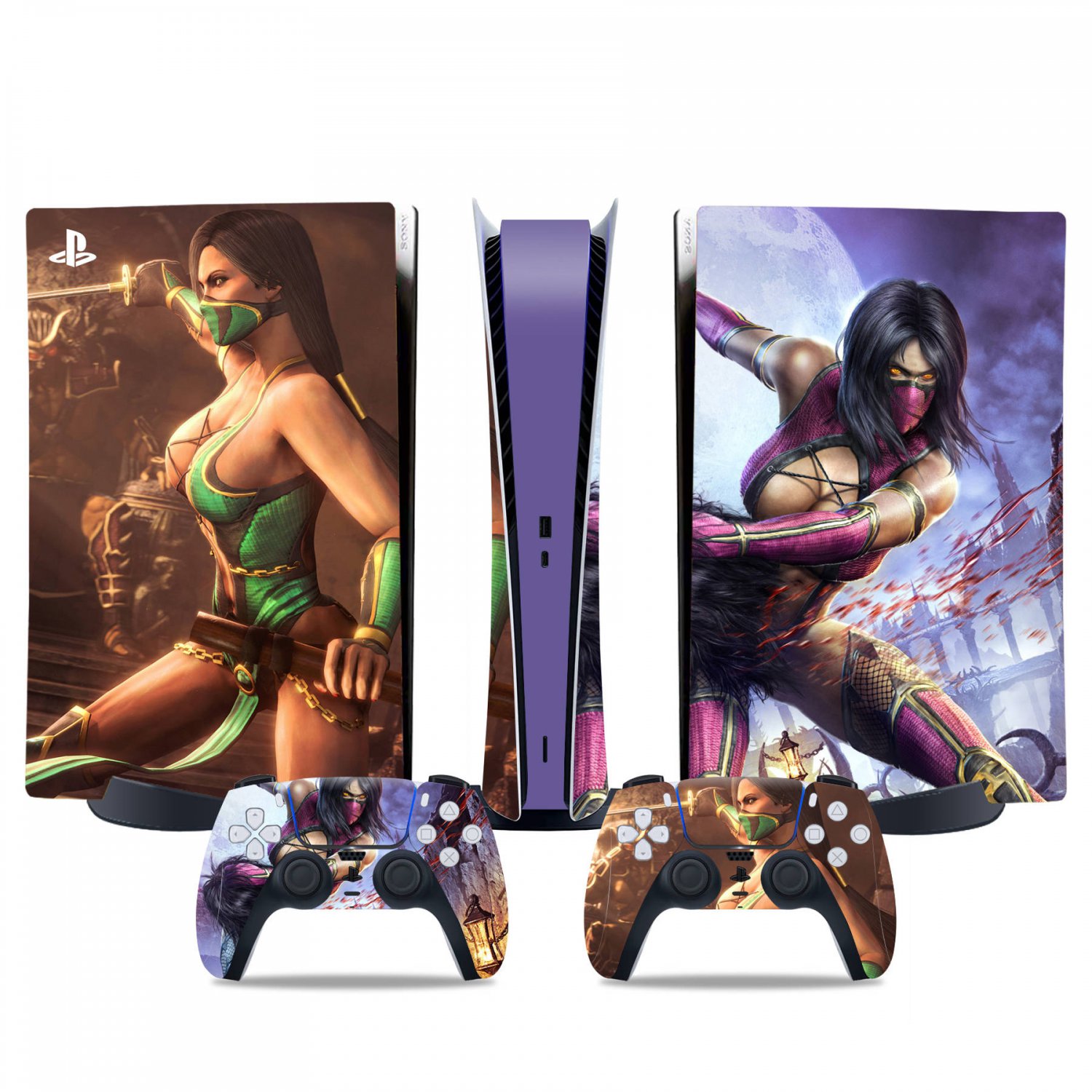 Mortal Kombat decal skin for PS5 digital Console & 2 Controllers