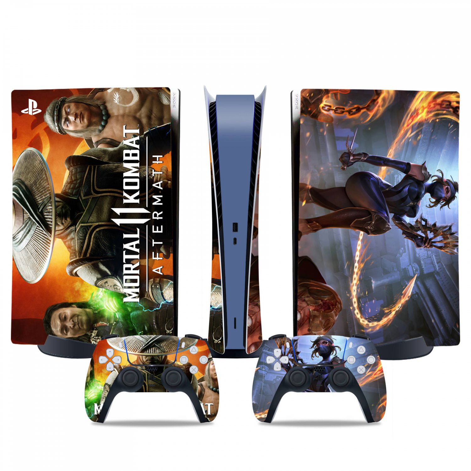 Mortal Kombat decal skin for PS5 digital Console & 2 Controllers