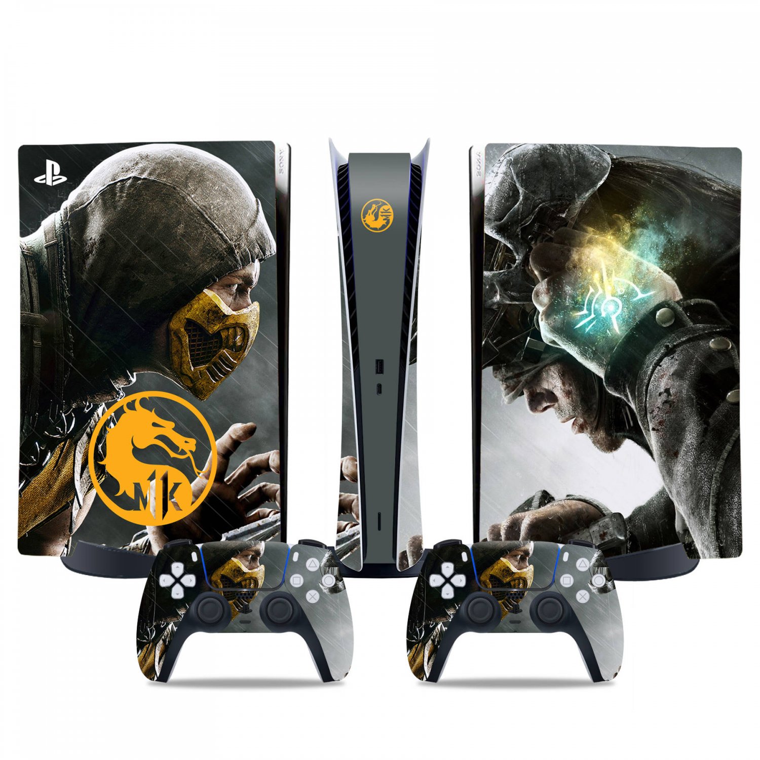 Mortal Kombat decal skin for PS5 digital Console & 2 Controllers