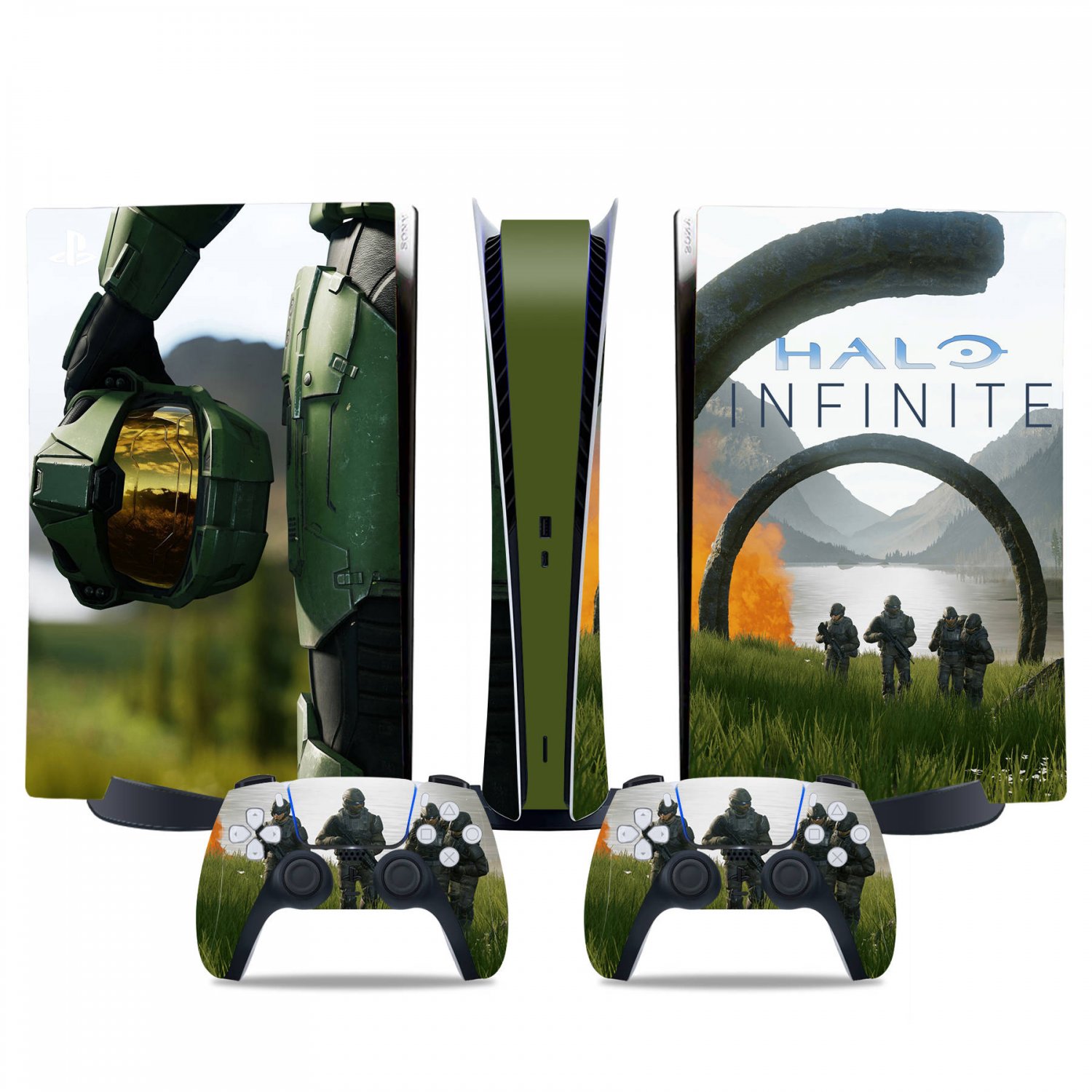 Halo Infinite decal skin for PS5 digital Console & 2 Controllers