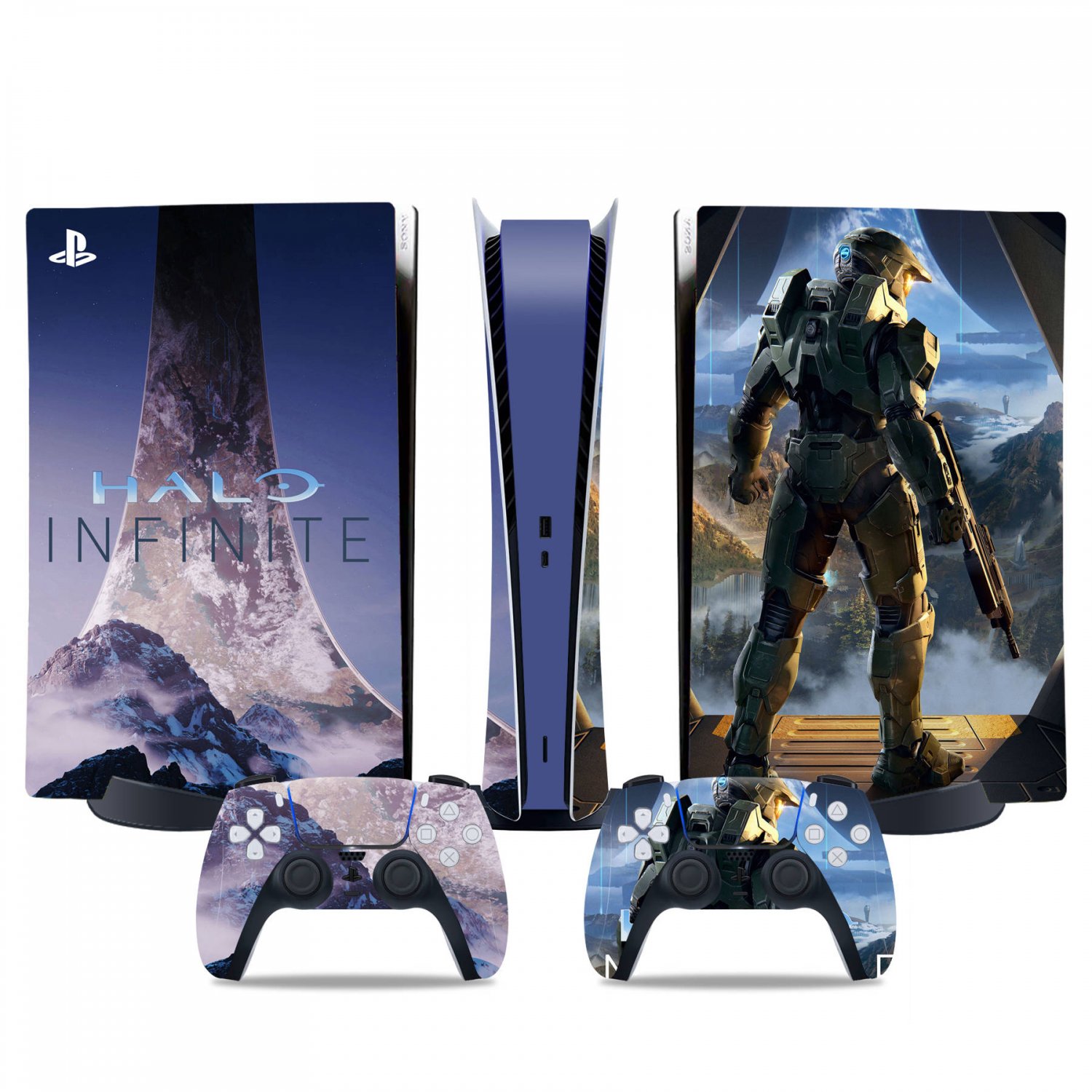 Halo Infinite decal skin for PS5 digital Console & 2 Controllers