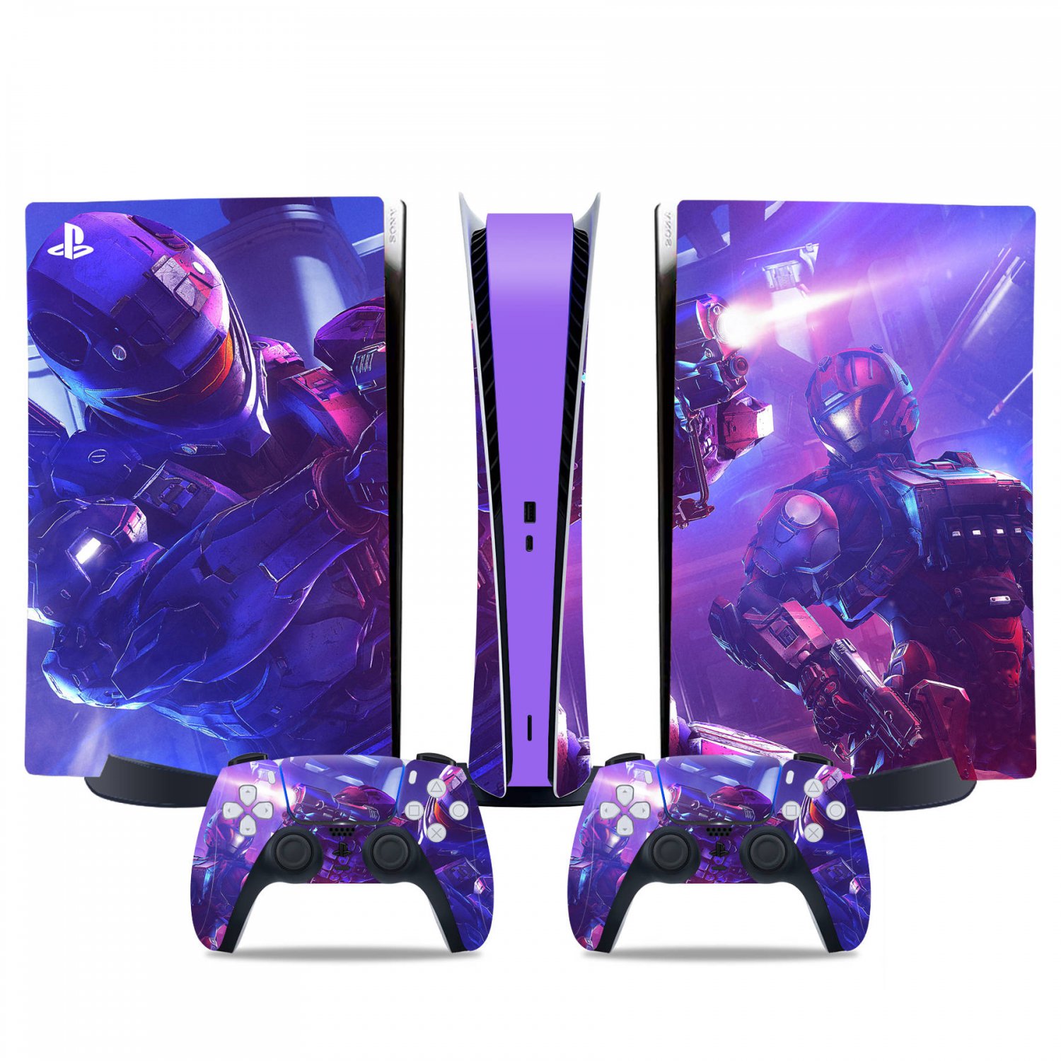 Halo decal skin for PS5 digital Console & 2 Controllers