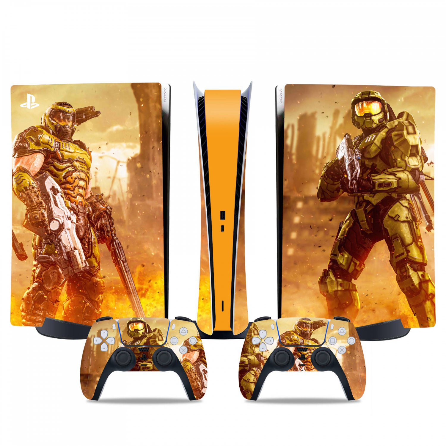 Halo decal skin for PS5 digital Console & 2 Controllers