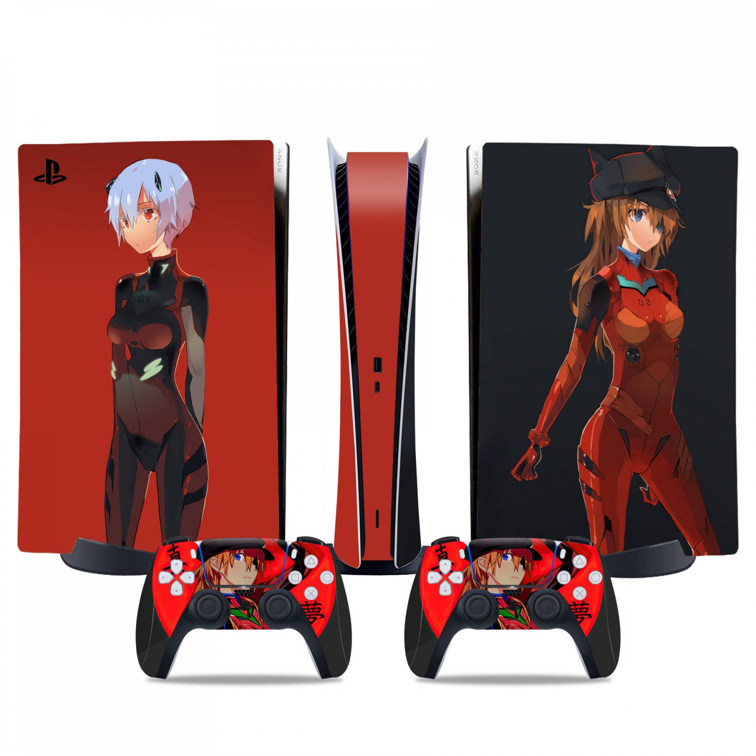 Neon Genesis Evangelion decal skin for PS5 digital Console & 2 Controllers