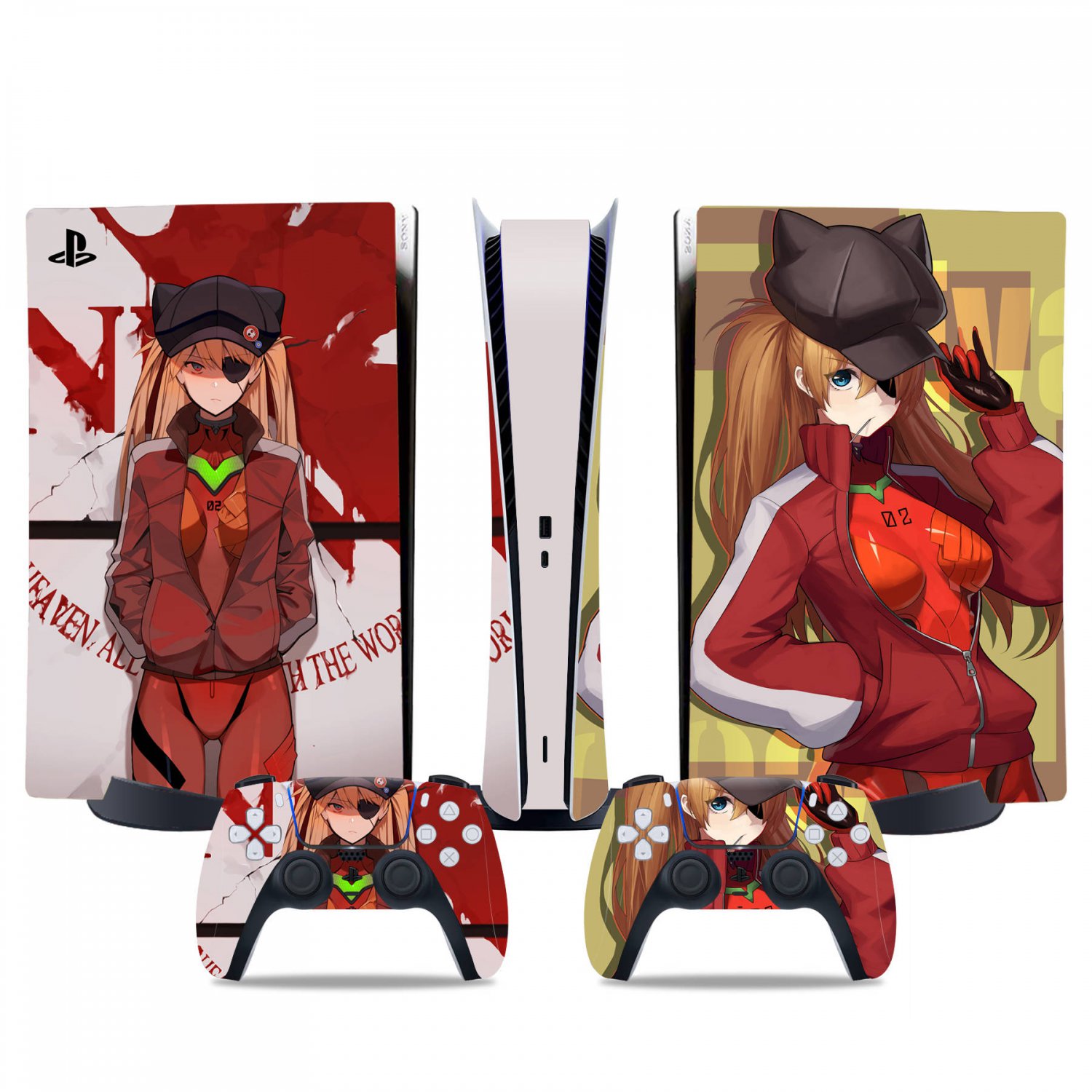 Neon Genesis Evangelion decal skin for PS5 digital Console & 2 Controllers