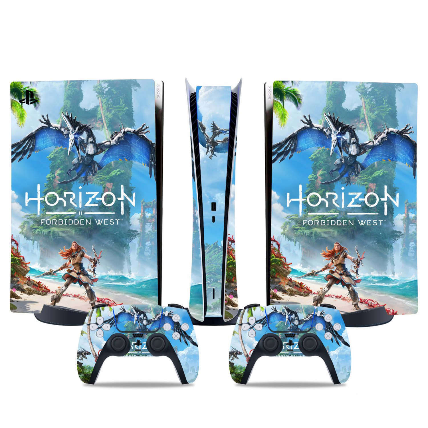 Horizon Forbidden West decal skin for PS5 digital Console & 2 Controllers