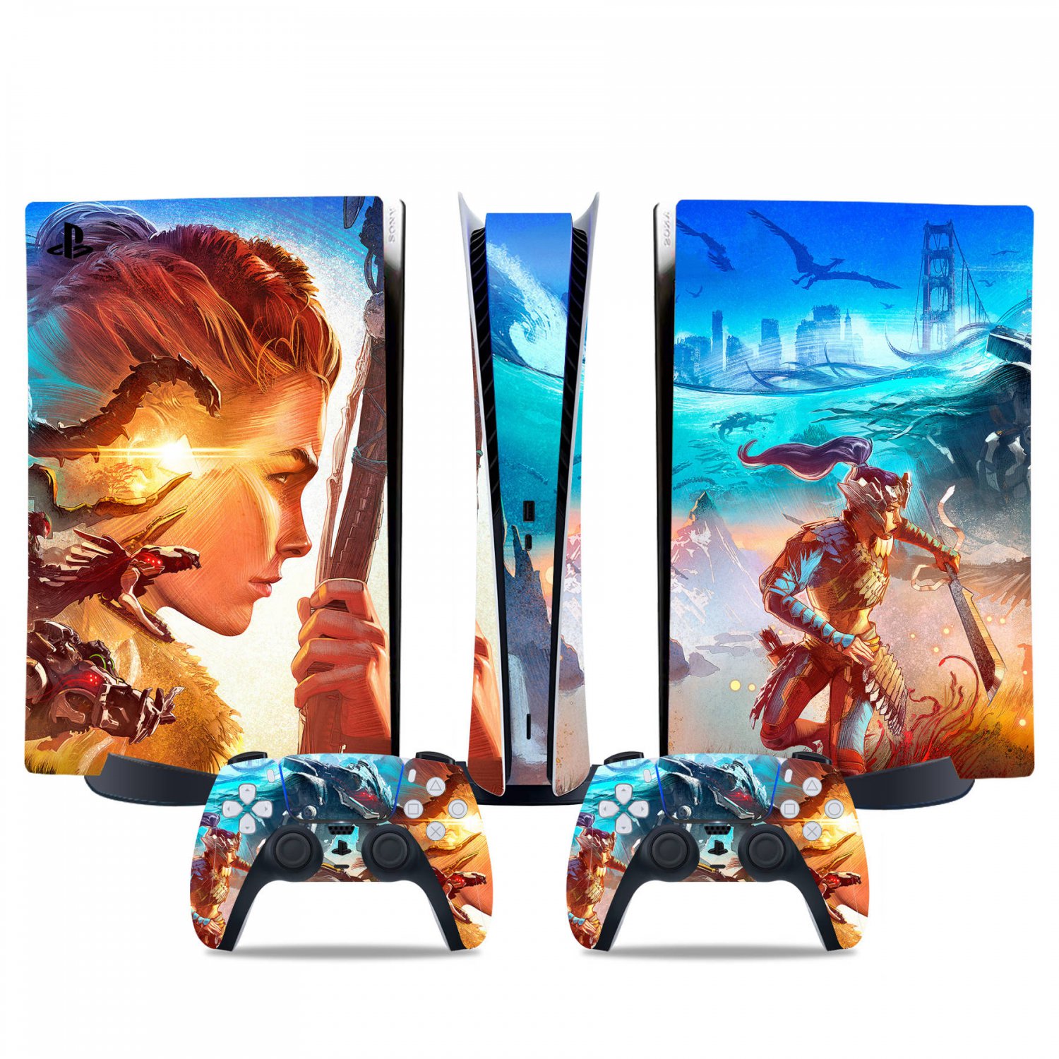 Horizon Forbidden West decal skin for PS5 digital Console & 2 Controllers