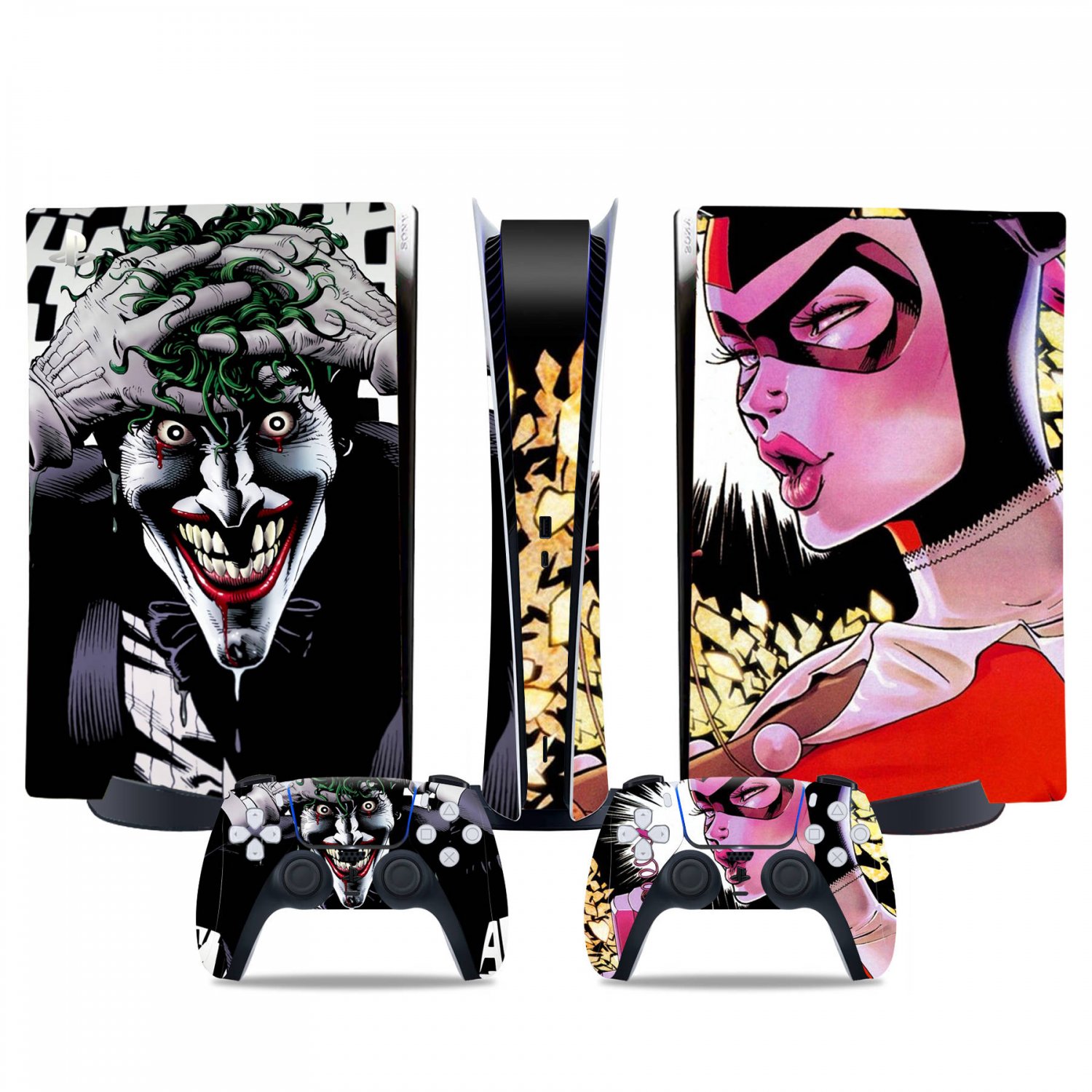 Joker decal skin for PS5 digital Console & 2 Controllers