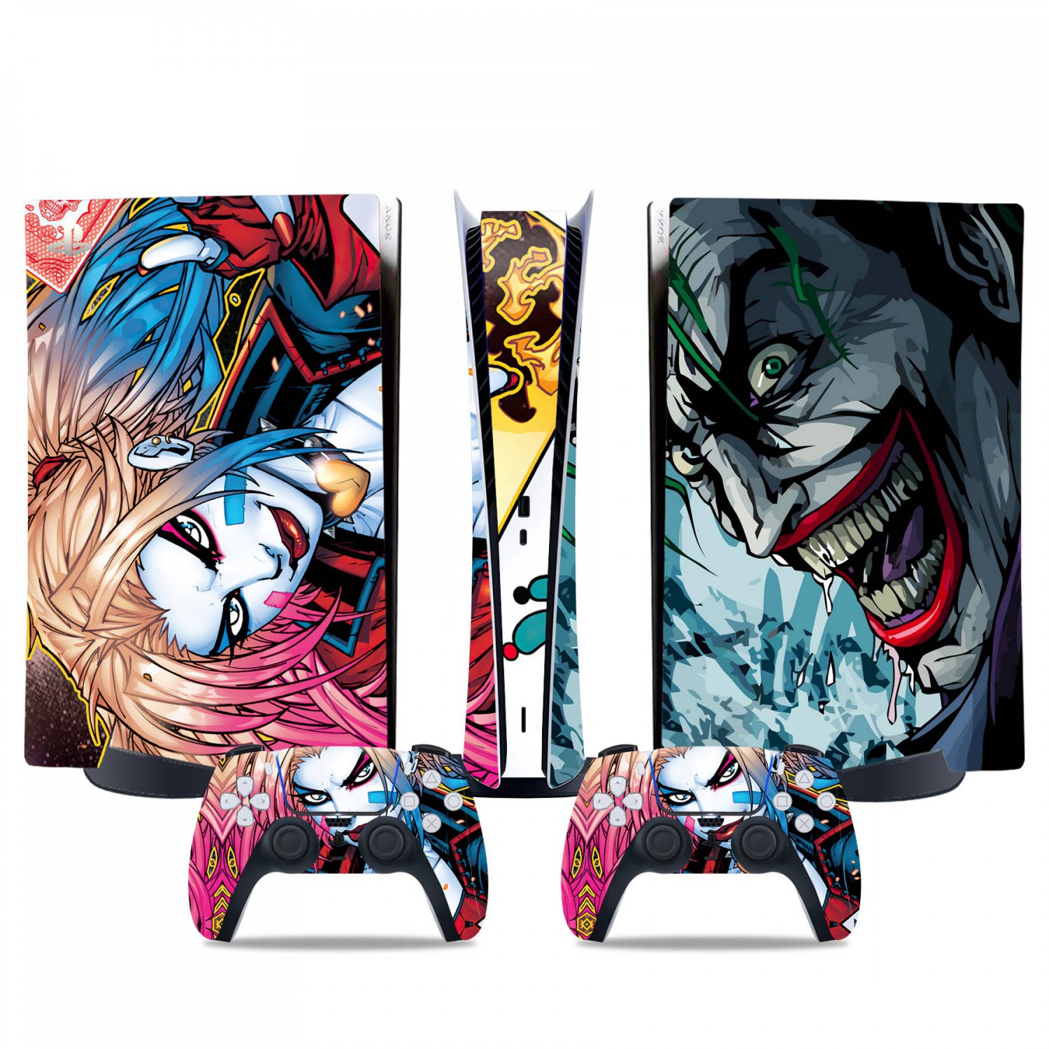 Harley Joker decal skin for PS5 digital Console & 2 Controllers