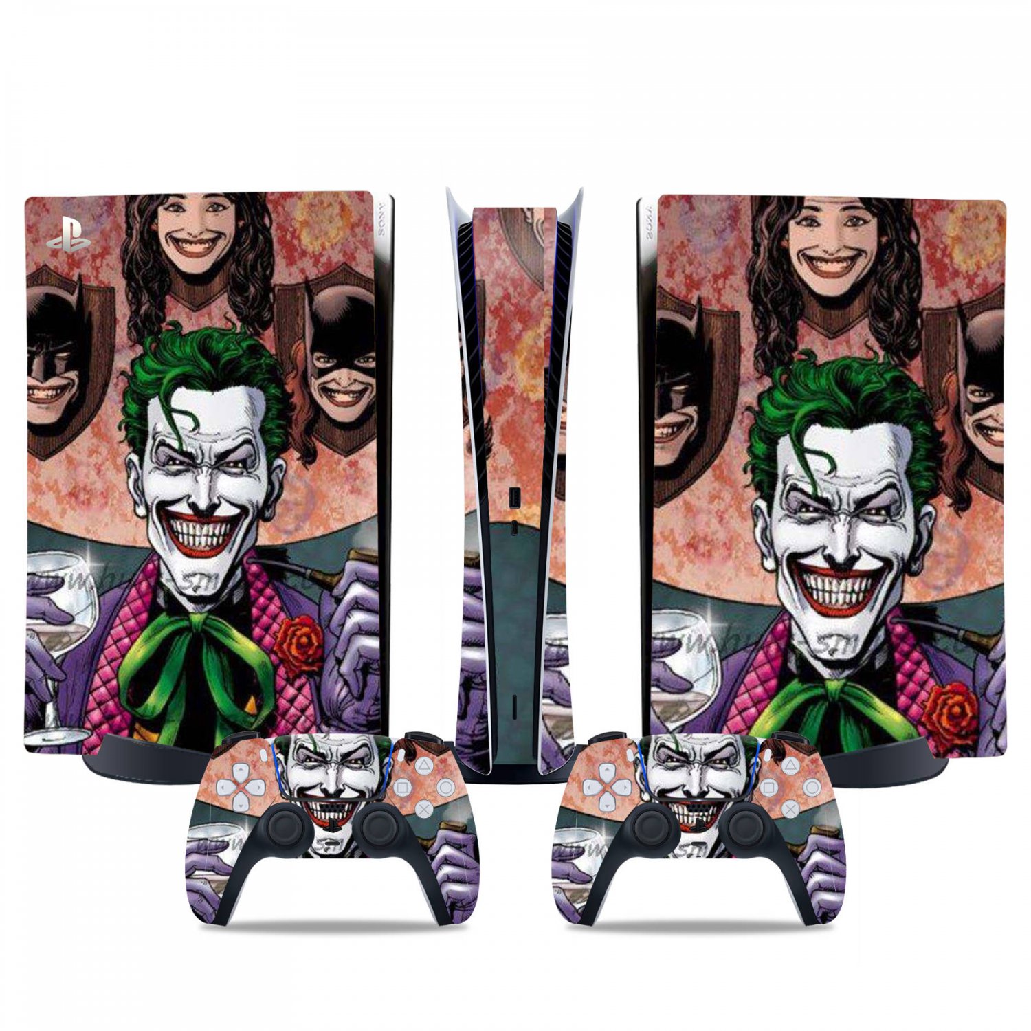 Joker decal skin for PS5 digital Console & 2 Controllers