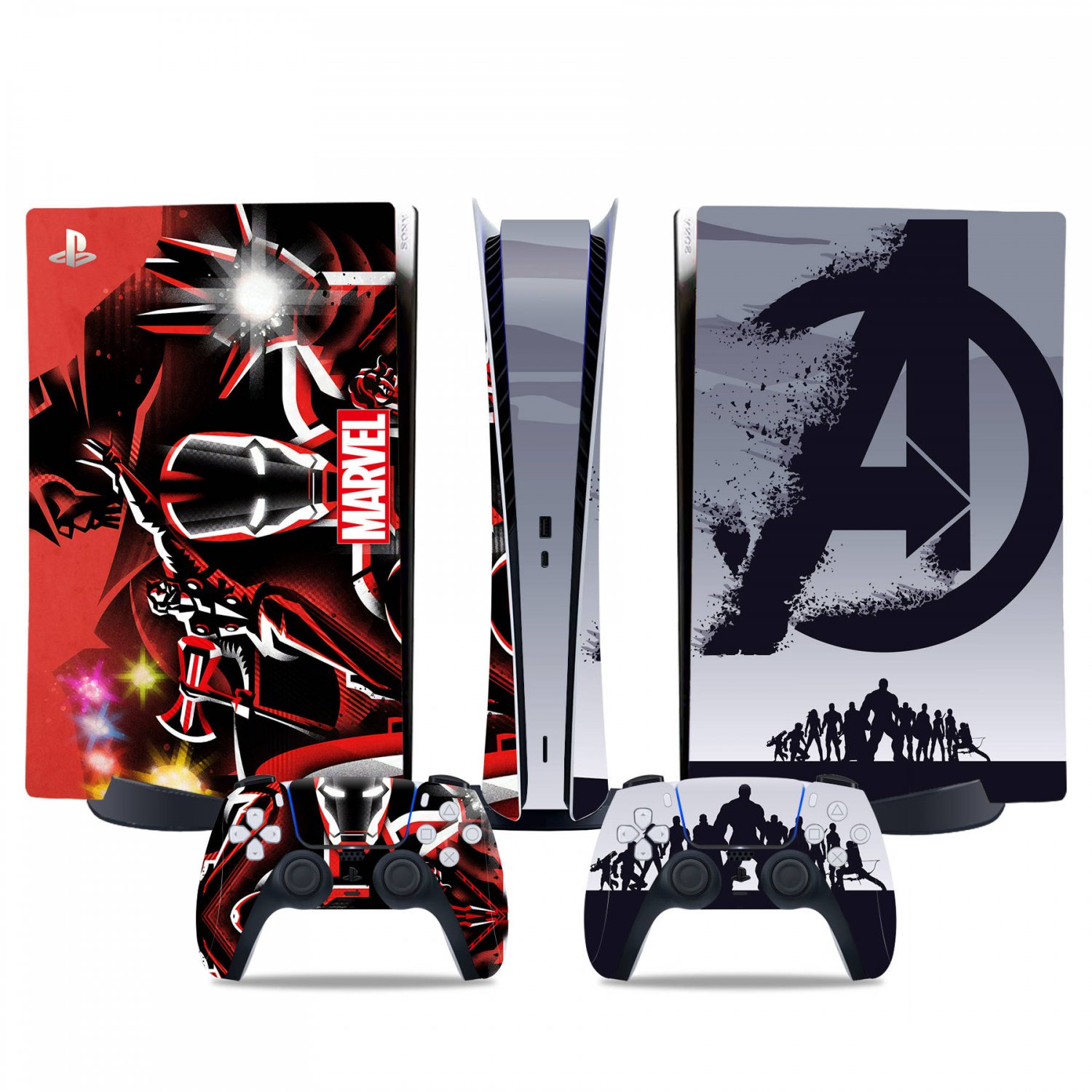 Avengers decal skin for PS5 digital Console & 2 Controllers