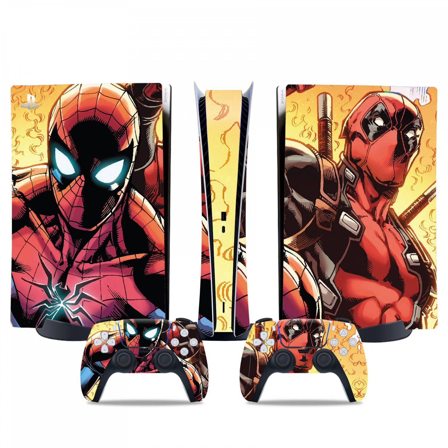 Spiderman decal skin for PS5 digital Console & 2 Controllers