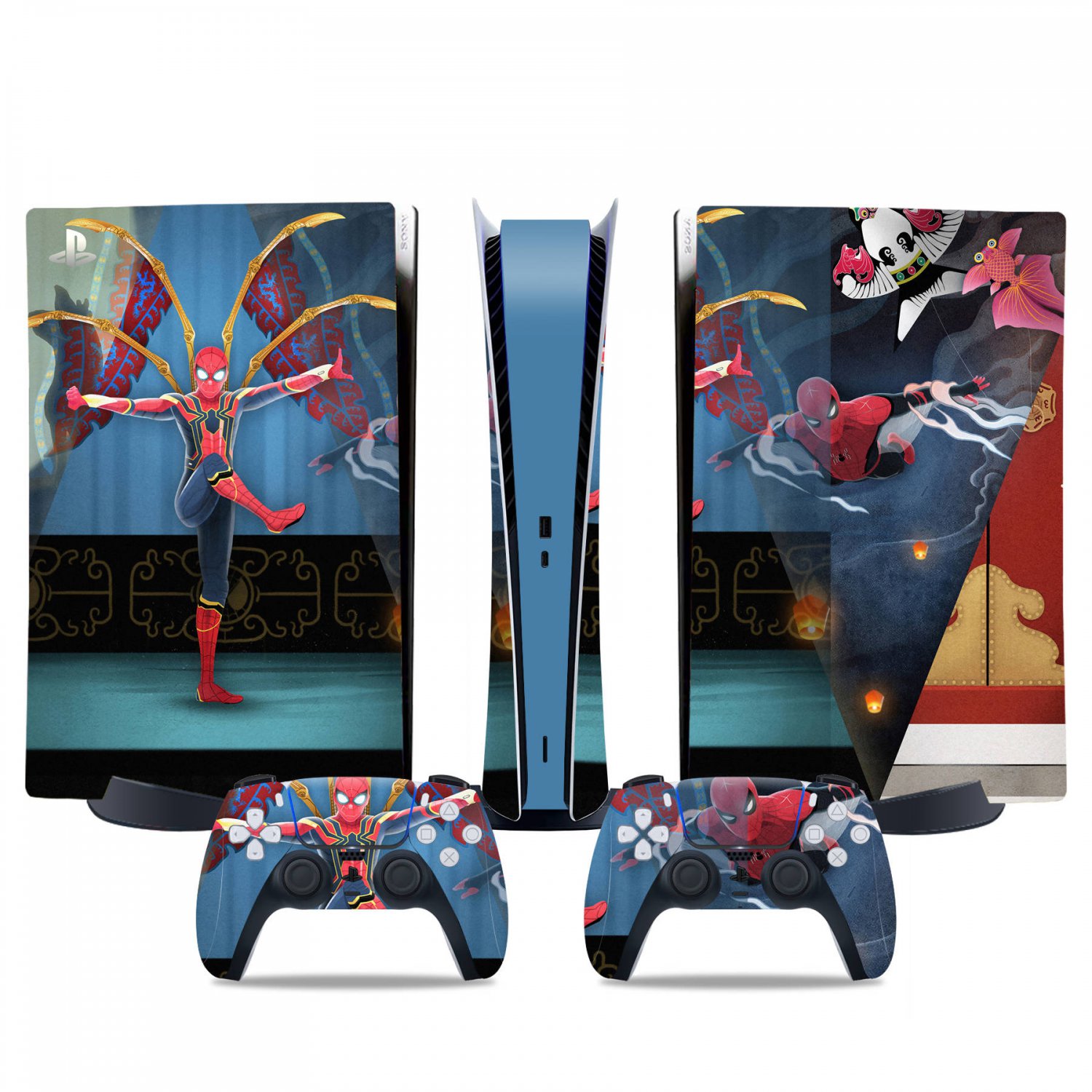 Spiderman decal skin for PS5 digital Console & 2 Controllers