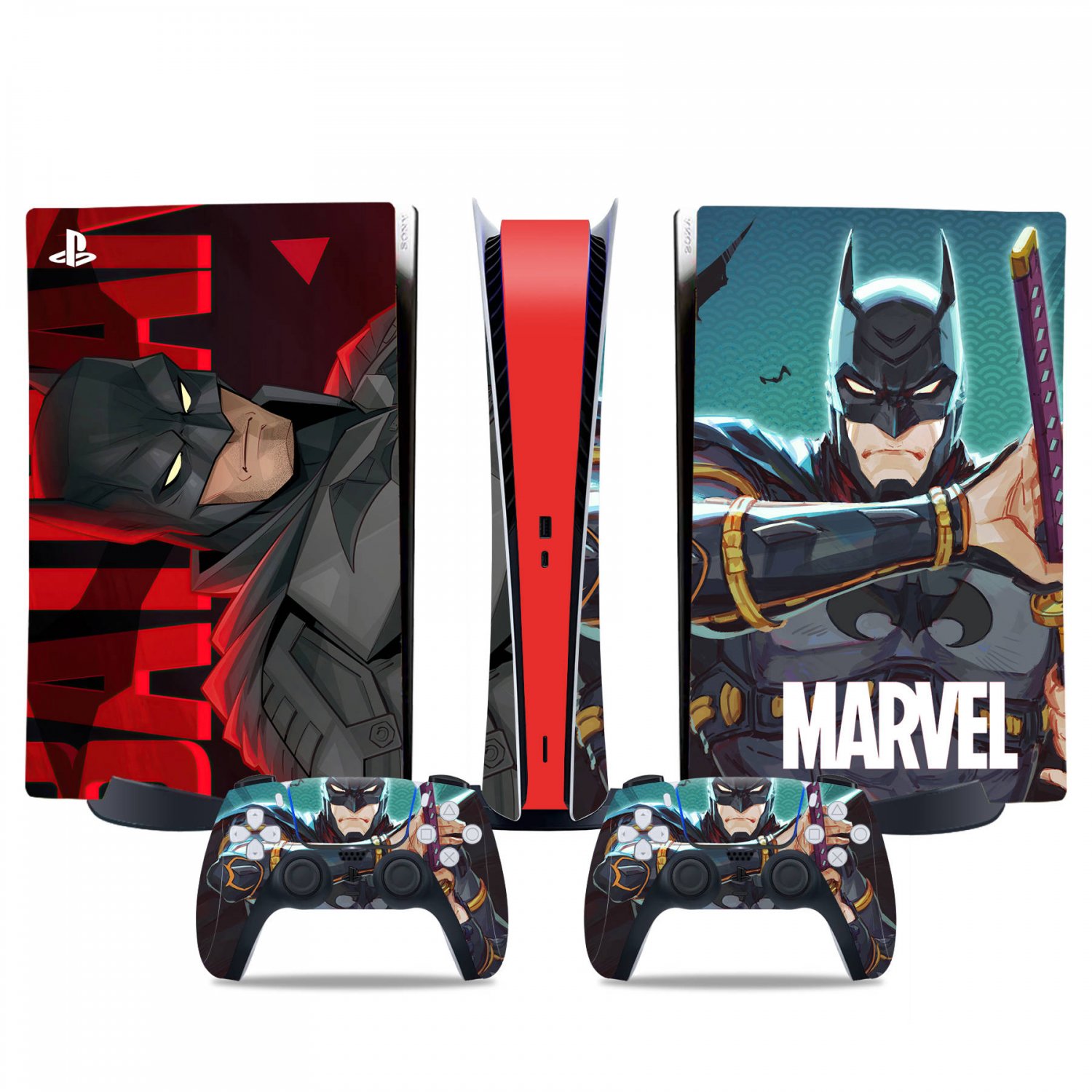 Batman decal skin for PS5 digital Console & 2 Controllers