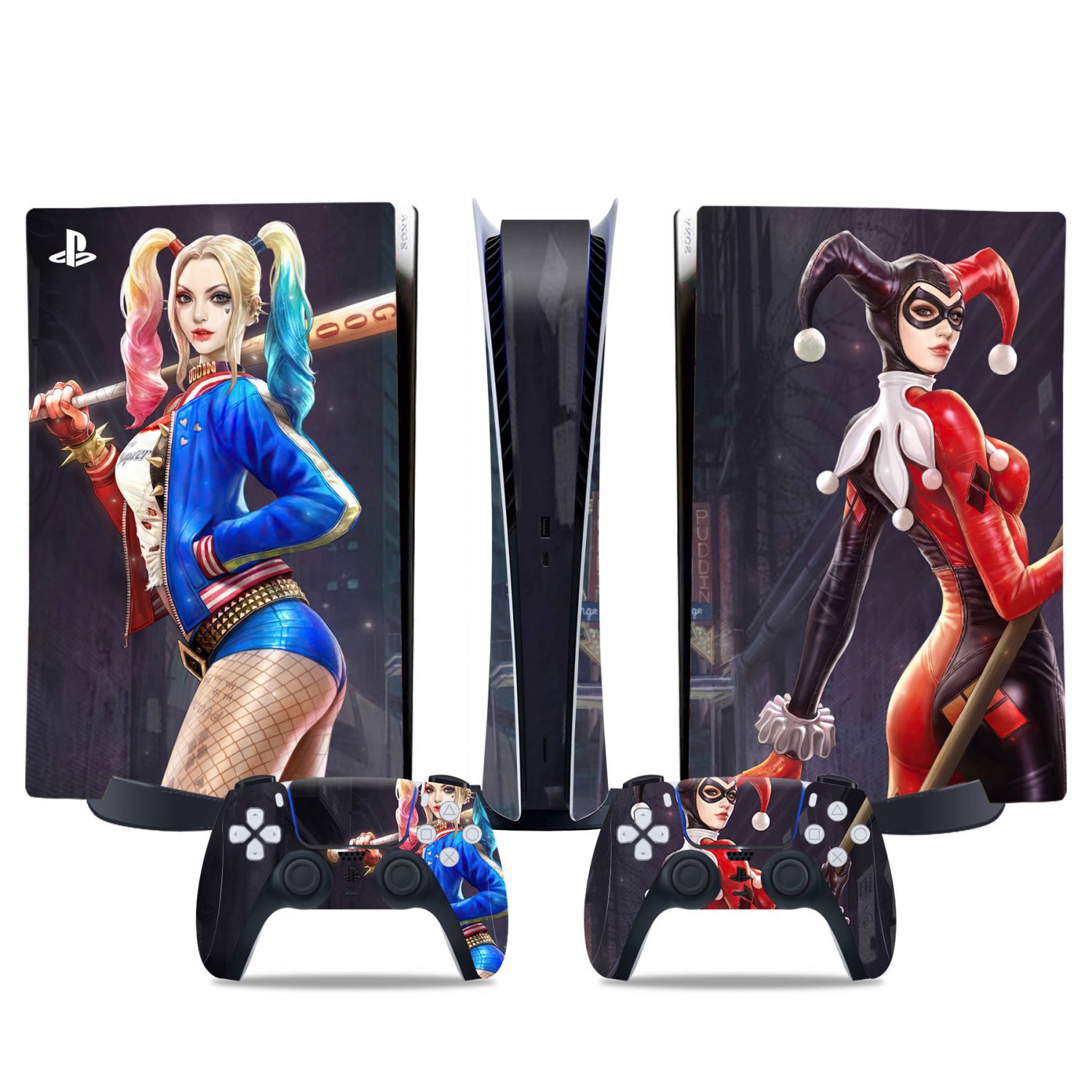 Harley Quinn decal skin for PS5 digital Console & 2 Controllers