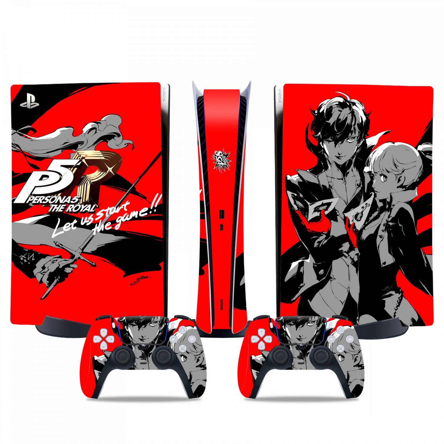 Persona 5 decal skin for PS5 digital Console & 2 Controllers