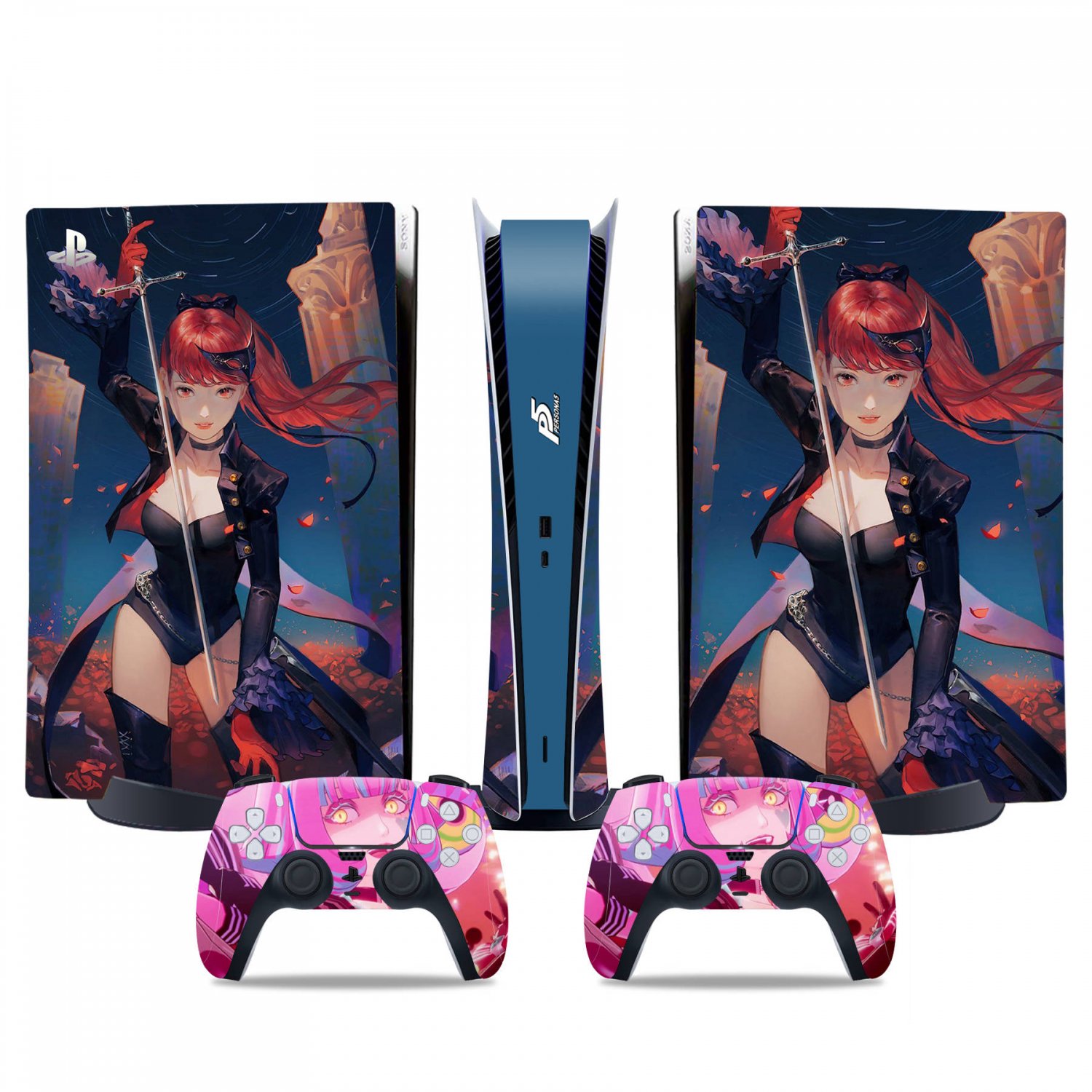 Persona 5 decal skin for PS5 digital Console & 2 Controllers