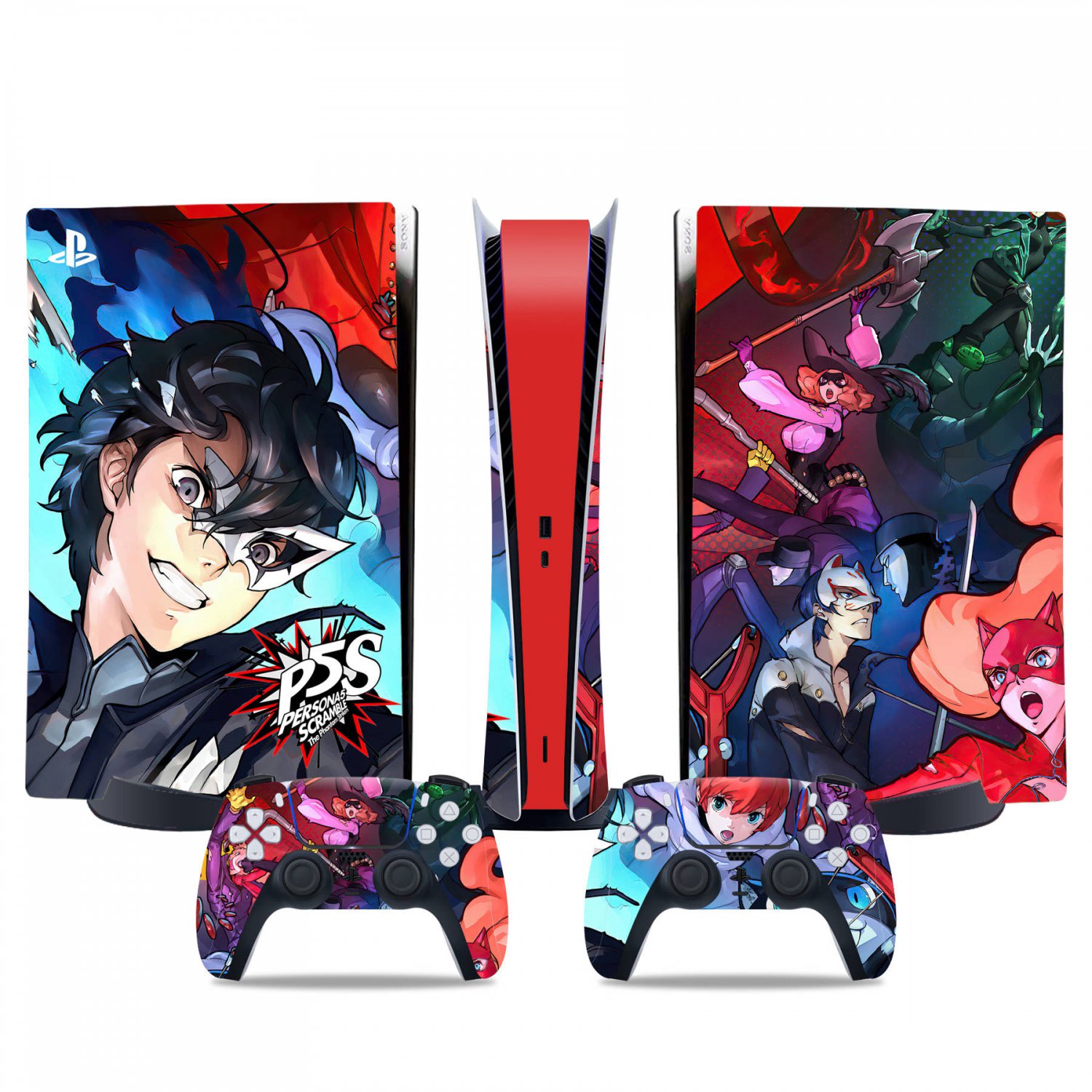 Persona 5 decal skin for PS5 digital Console & 2 Controllers