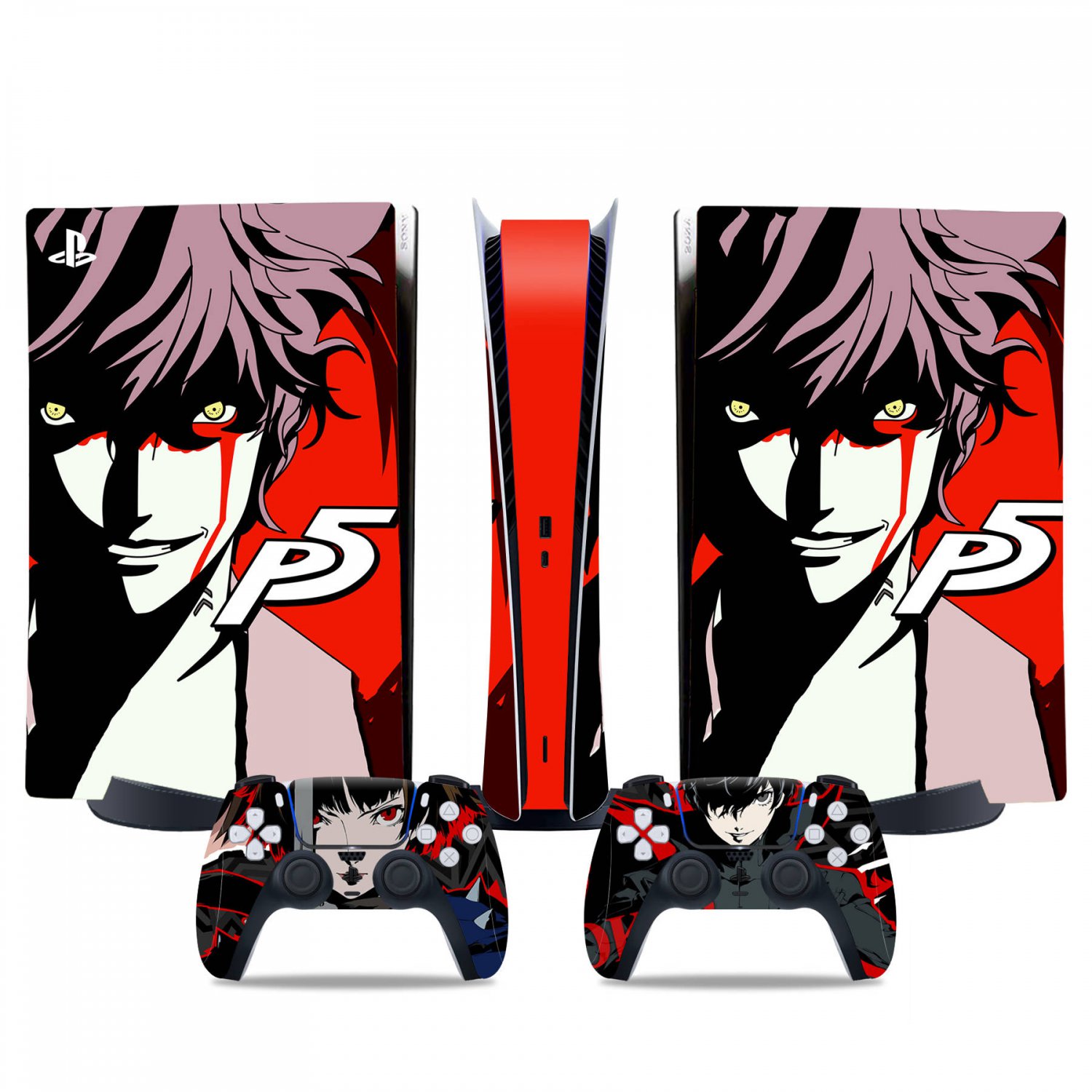 Persona 5 decal skin for PS5 digital Console & 2 Controllers