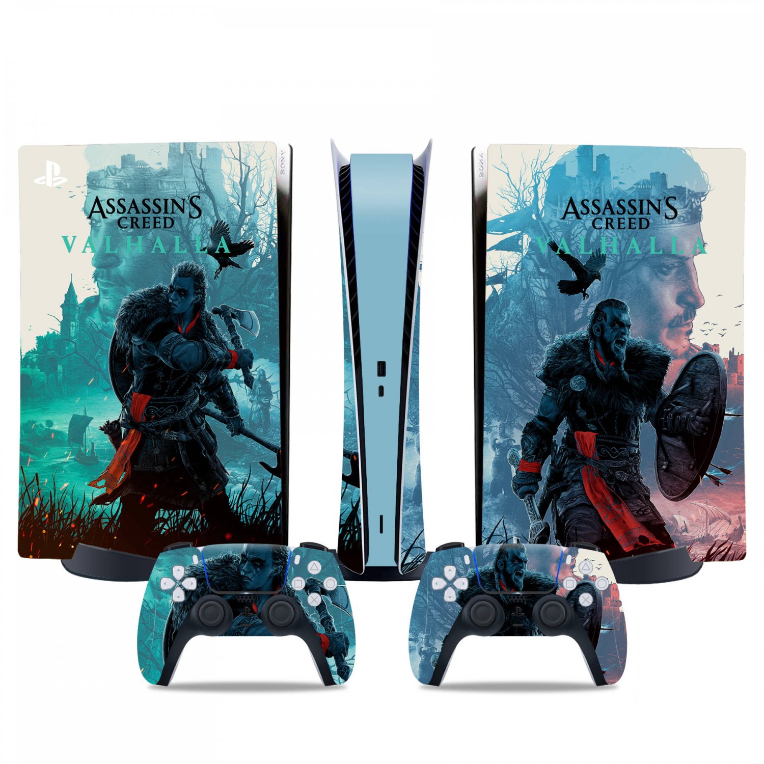 Assassin's Creed Valhalla decal skin for PS5 digital Console & 2 Controllers