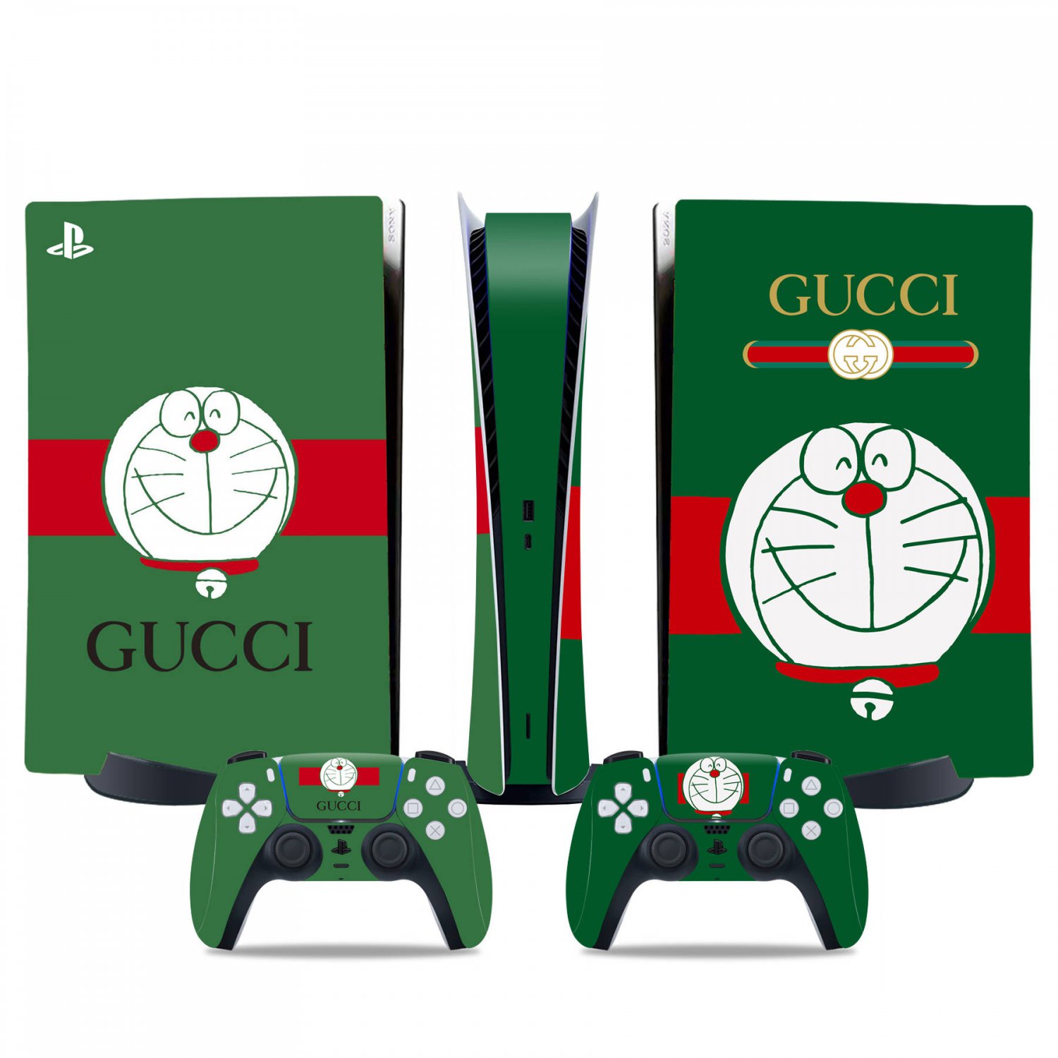 Doraemon Gucci decal skin for PS5 digital Console & 2 Controllers