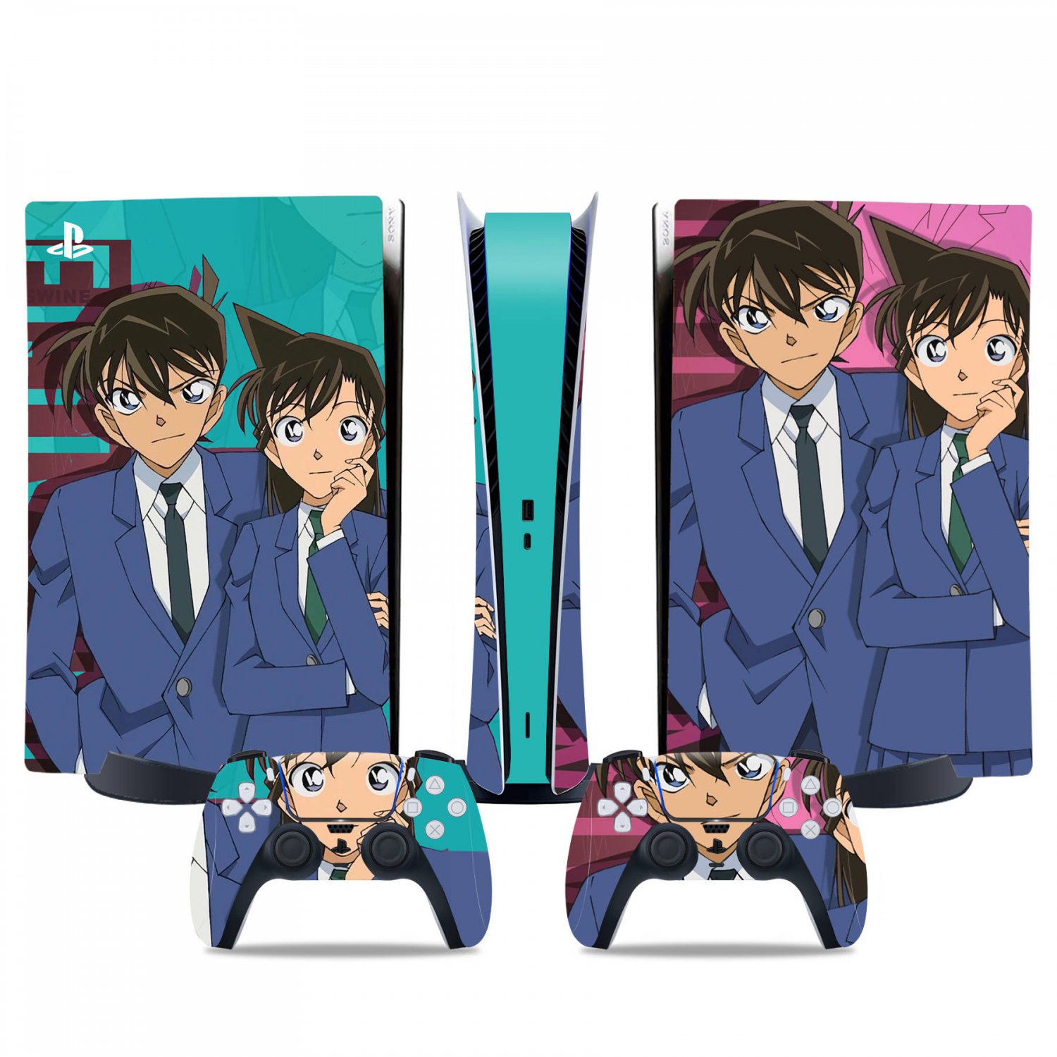 Jimmy Kudo decal skin for PS5 digital Console & 2 Controllers