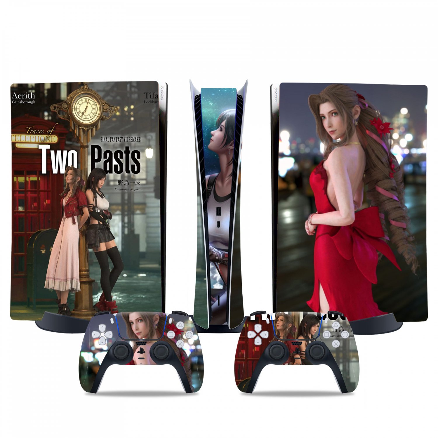 Final Fantasy decal skin for PS5 digital Console & 2 Controllers