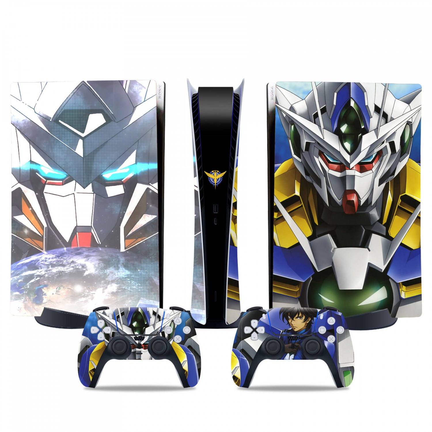 Gundam decal skin for PS5 digital Console & 2 Controllers