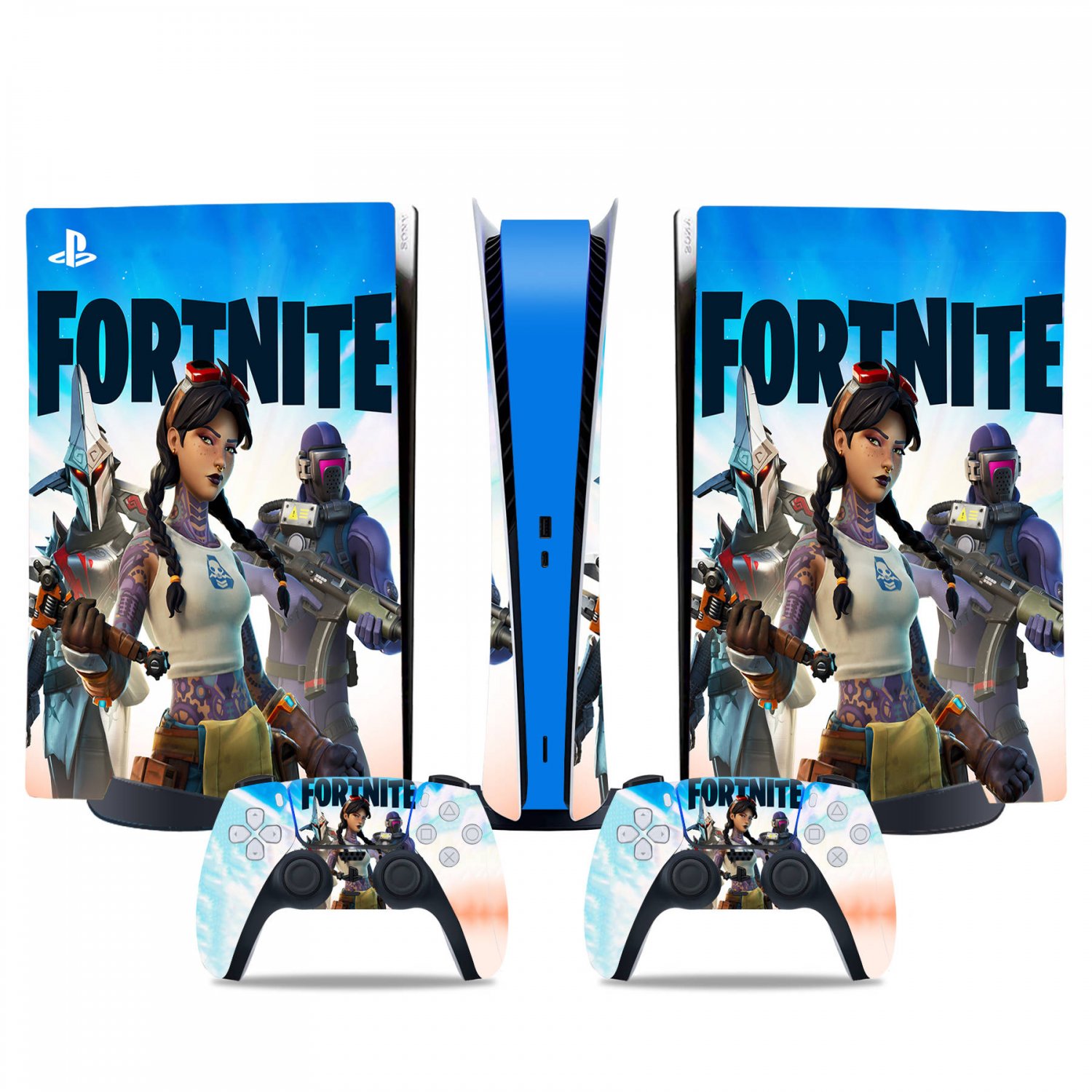 Fortnite decal skin for PS5 digital Console & 2 Controllers